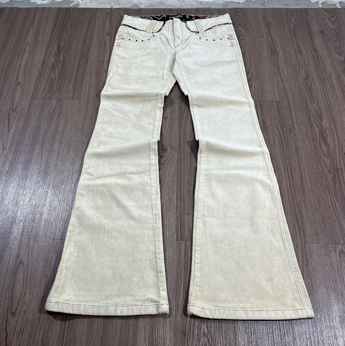 EGOIST EGOIST Y2K Oriental Corduroy Bootcut Flared Pants Size US 31 - 5 Thumbnail