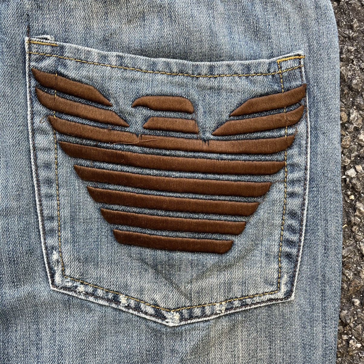 Emporio Armani VTG Rare Archive Emporio Armani Embroidered Wide Logo Jeans Size US 34 / EU 50 - 11 Thumbnail