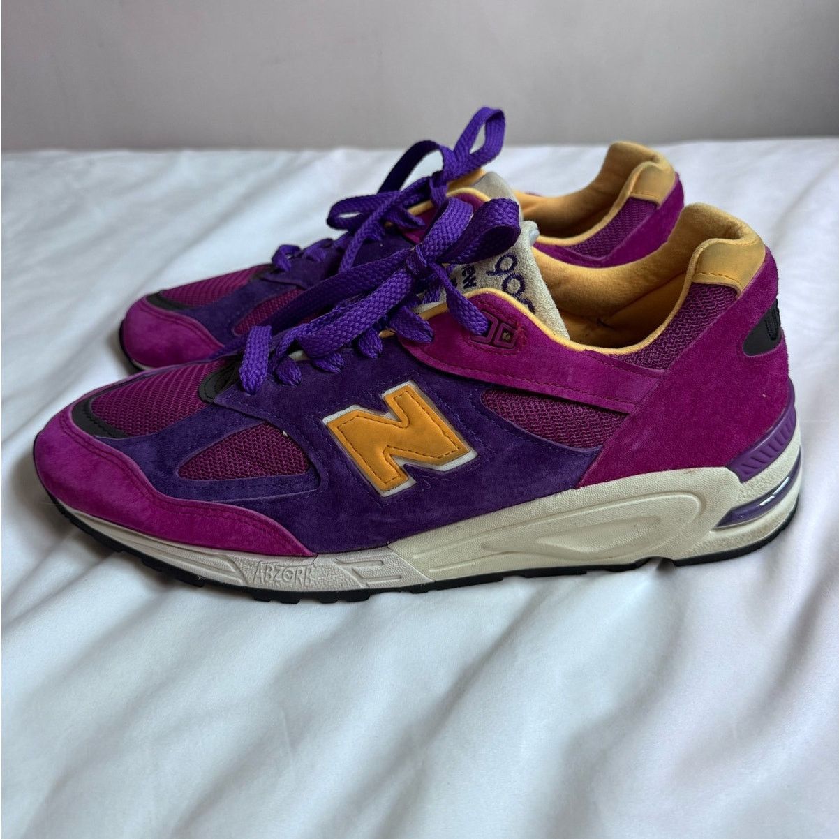 New Balance New Balance 990v2 Teddy Santis Purple Yellow USA Men 10.5 Size US 11 / EU 44 - 2 Thumbnail