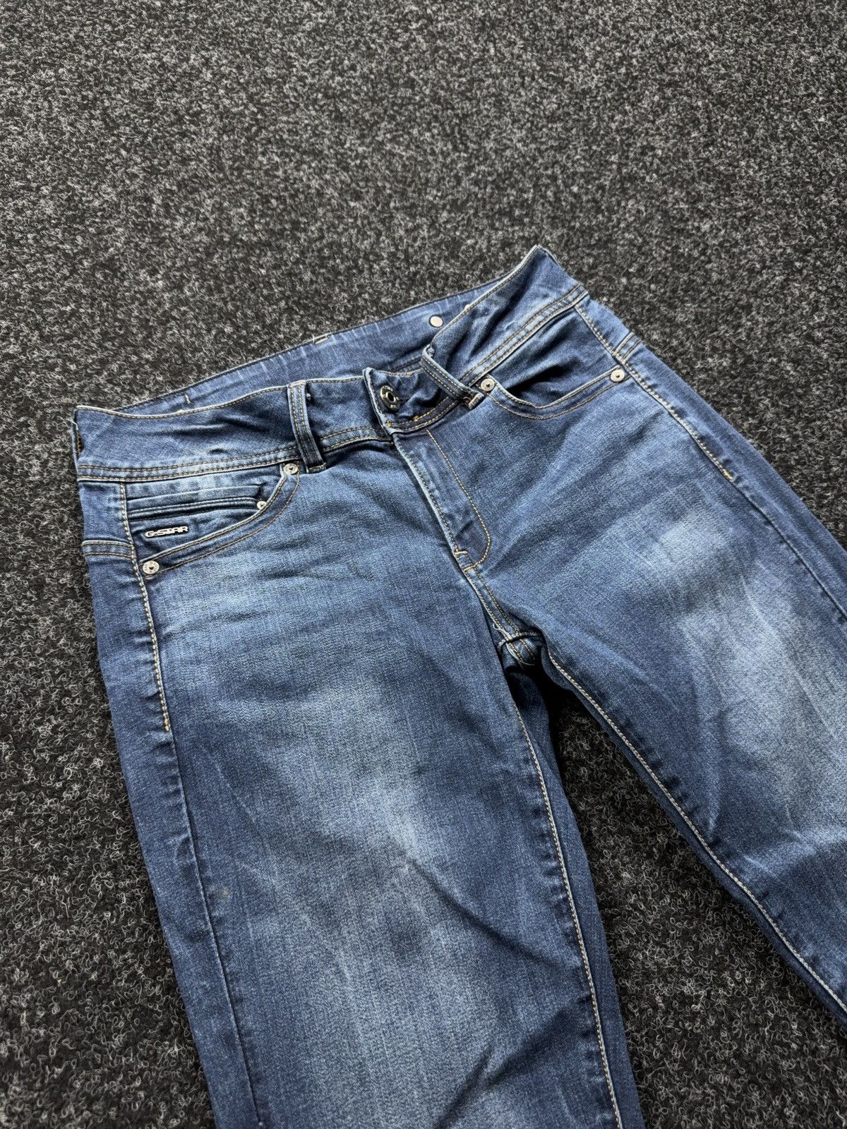 G-Star 00s Y2K G-Star RAW Midge Straight Punk Rock Dark Wash Jeans Size 30" / US 8 / IT 44 - 7 Thumbnail