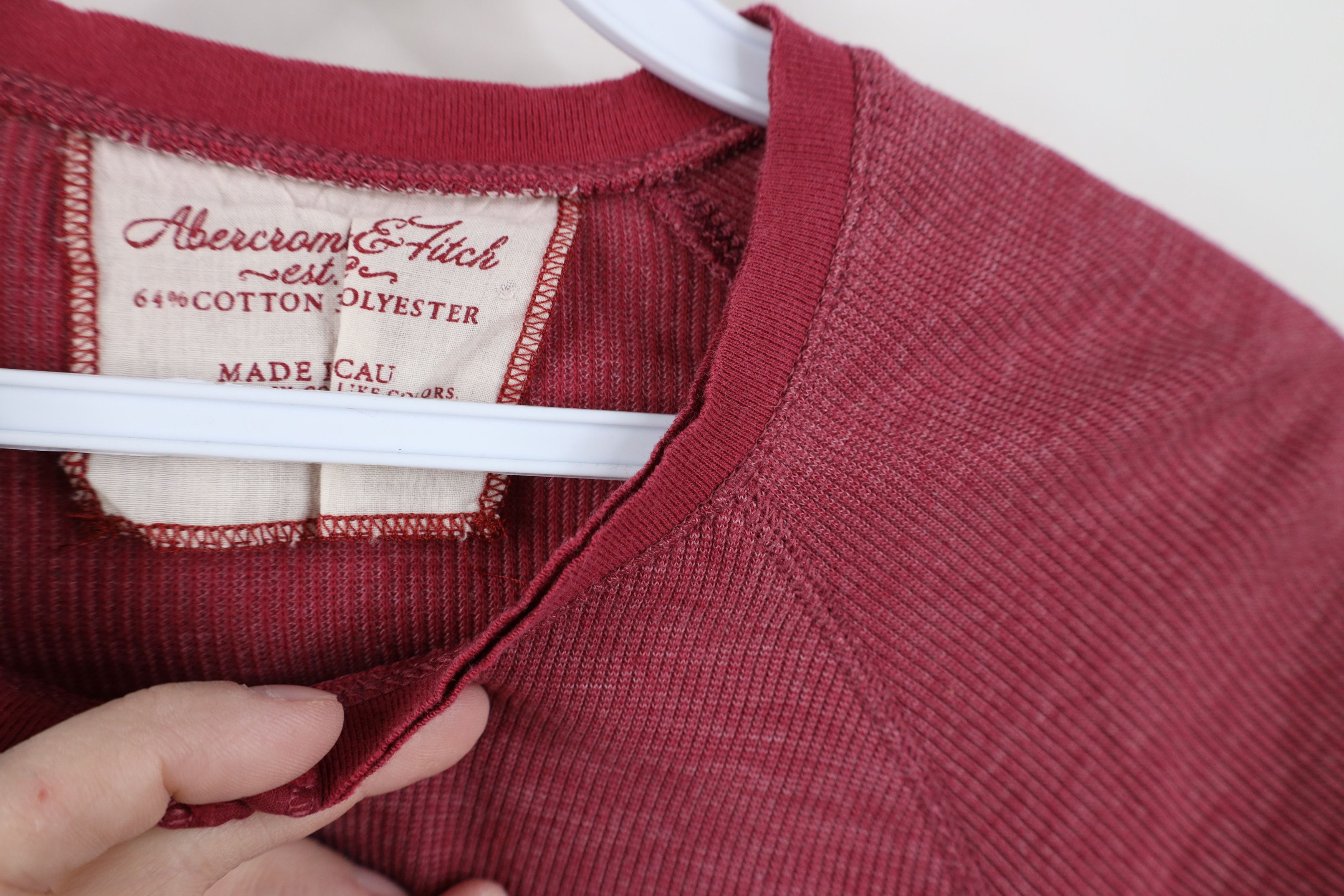 Abercrombie & Fitch Vintage 90s Y2K Abercrombie & Fitch Knit Henley T-Shirt Size M / US 6-8 / IT 42-44 - 8 Thumbnail