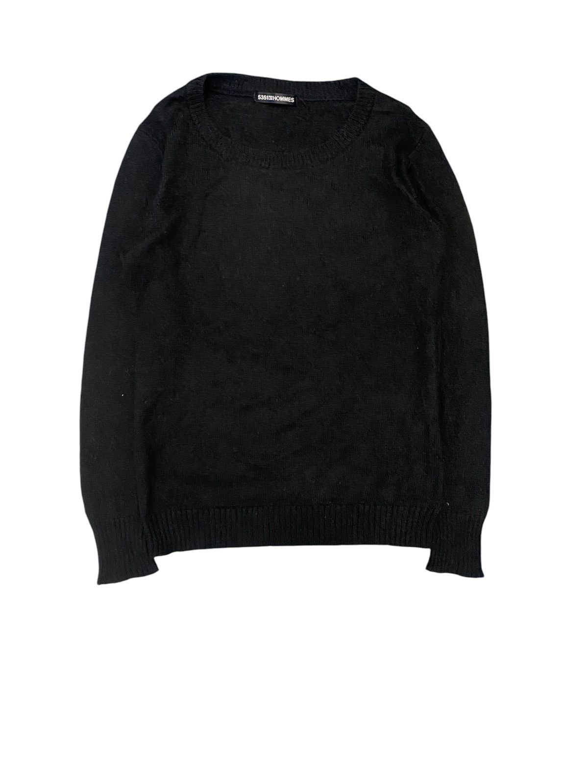 5351 POUR LES HOMMES × Japanese Brand × Obelisk Black Knit Mohair Nylon Acrylic Size US M / EU 48-50 / 2 - 1 Thumbnail