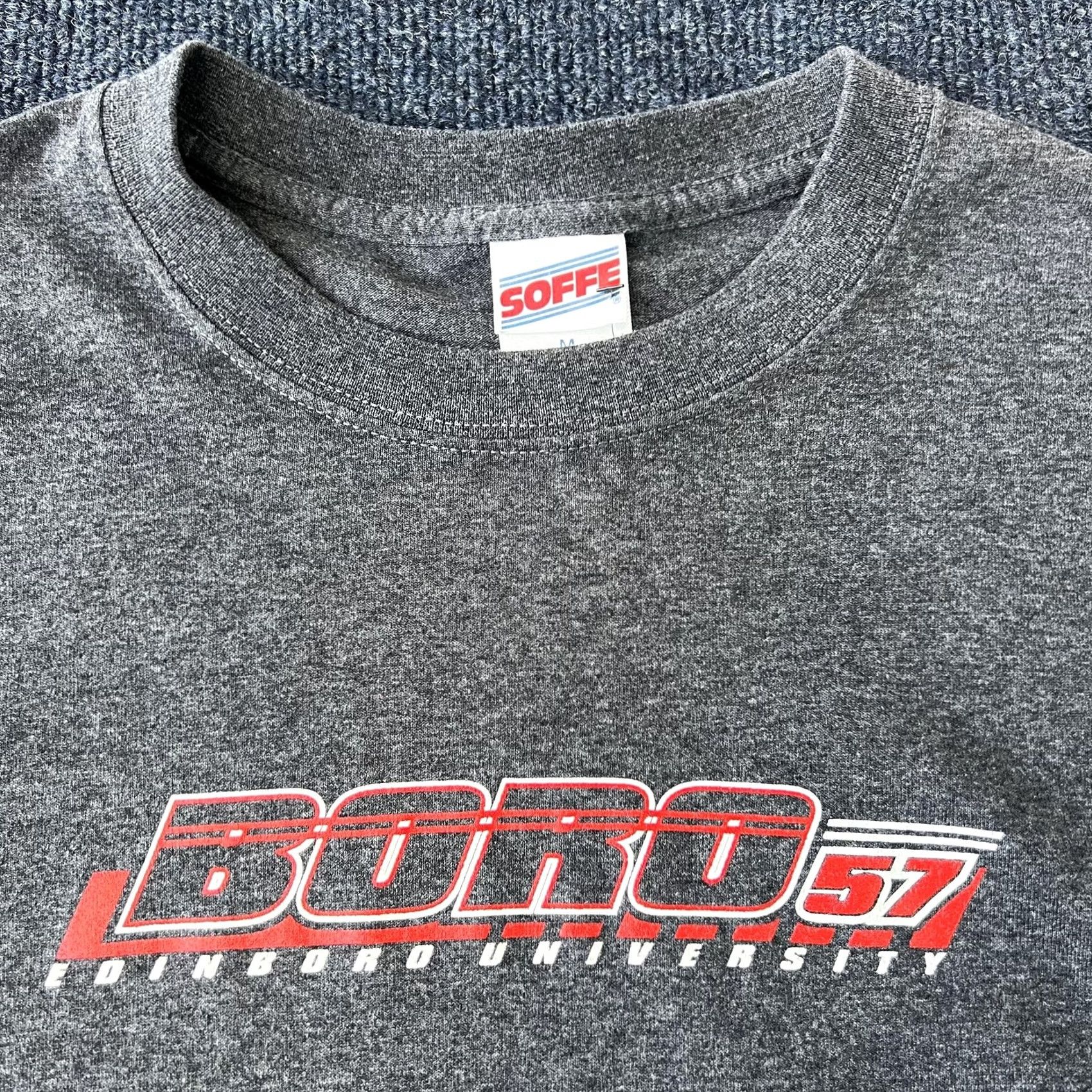 Soffe Edinboro University BORO 57 Shirt Mens Medium Gray Soffe Graphic Tee Cotton Shirt Size US M / EU 48-50 / 2 - 2 Thumbnail