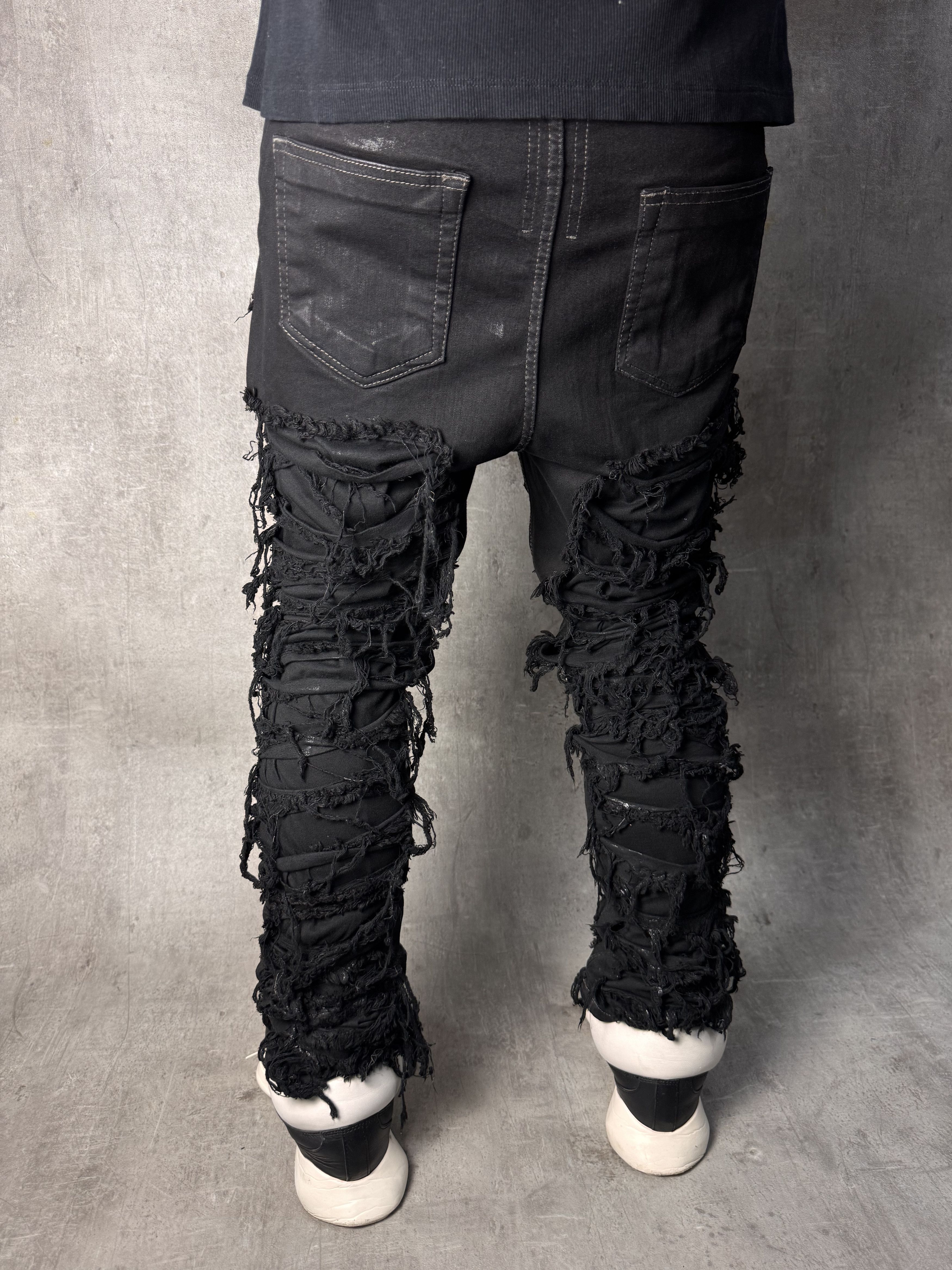 Rick Owens RICK OWENS DRKSHDW Slashed Detroit Cut Jeans in Black Size US 32 / EU 48 - 6 Thumbnail