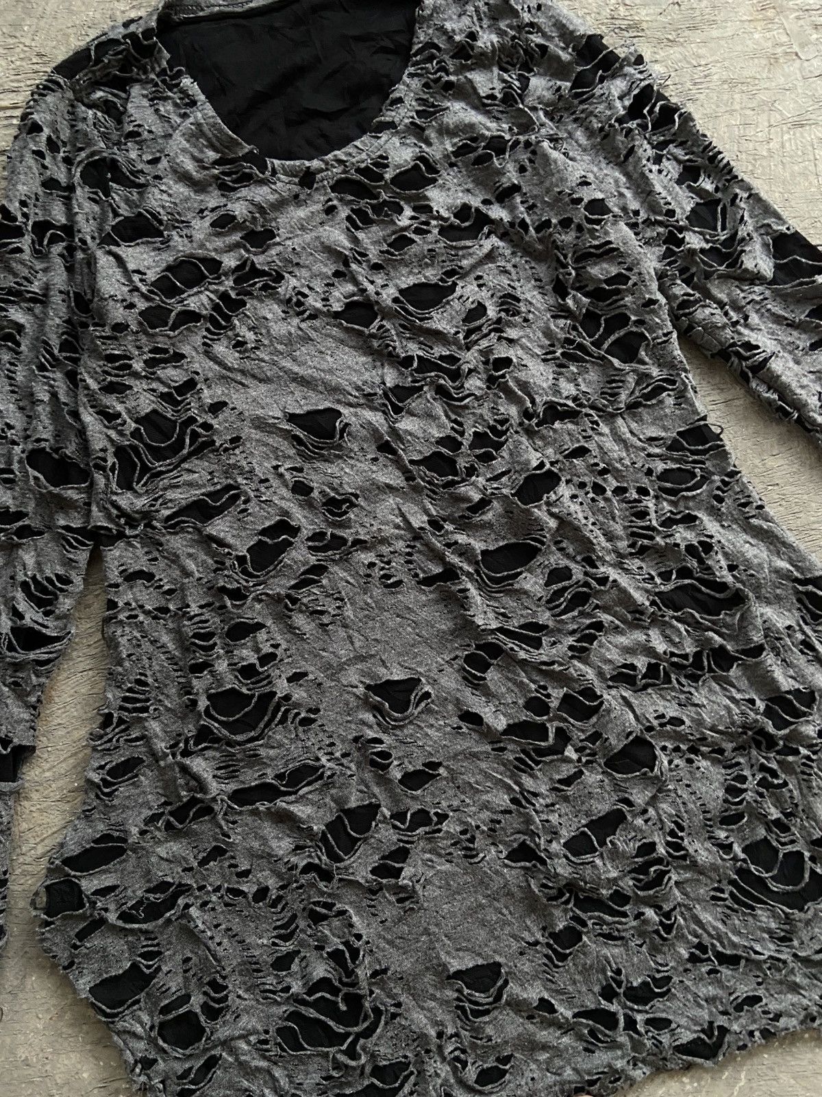 KMRii 2000s Vkei Style - Crazy Destressed Long Sleeve Tee Size L / US 10 / IT 46 - 2 Thumbnail
