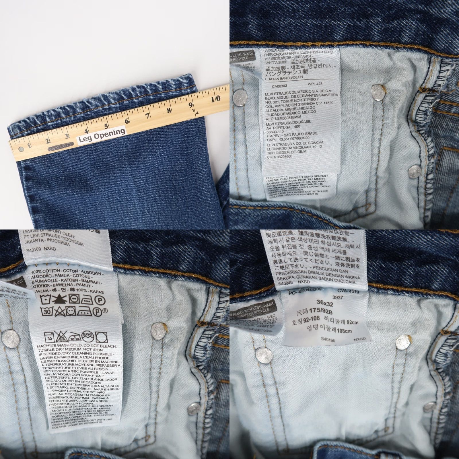 Levi's Levi's 517 Jeans Mens 36x32 Blue Bootcut Slim Denim Zip Fly Size US 36 / EU 52 - 8 Thumbnail