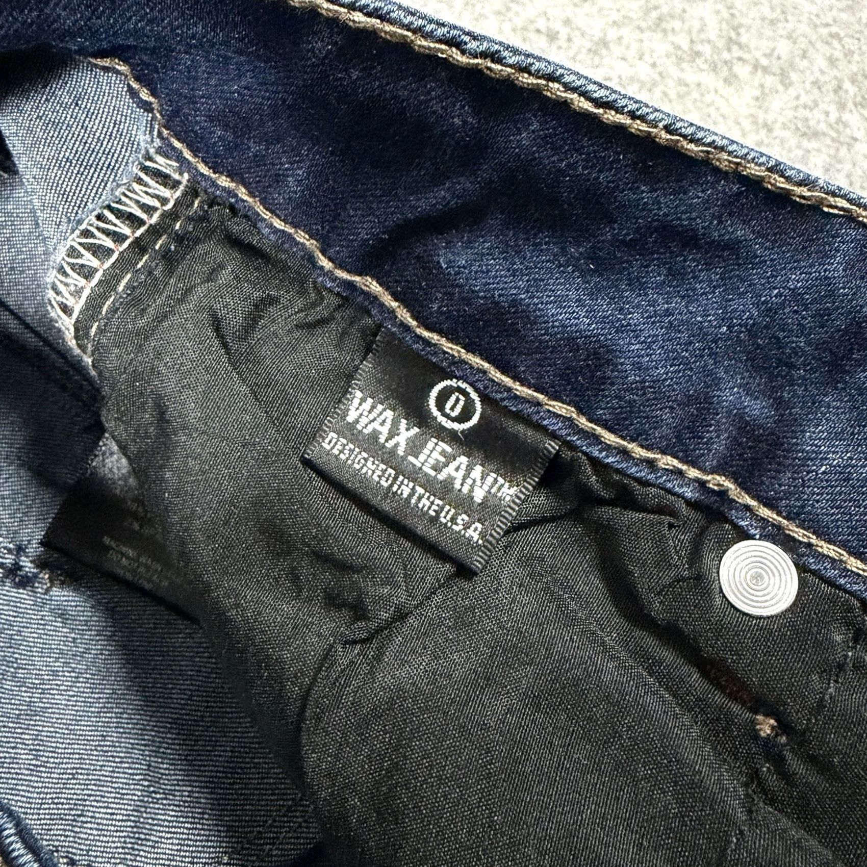 Vintage Wax Jean Stretch Distressed Cuffed Jeans Women's Size 0 Blue Size 25" / US 0 / IT 36 - 5 Thumbnail