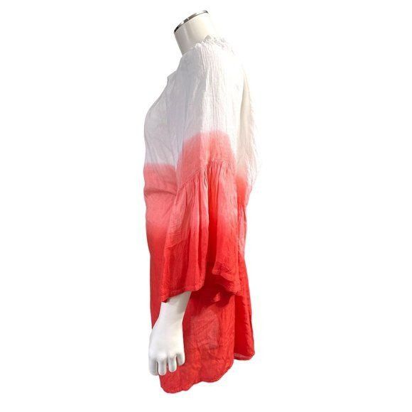 Other 7 Islands XL Dip Dye Red White Rayon Tunic Dress India Boho Size XL / US 12-14 / IT 48-50 - 4 Thumbnail