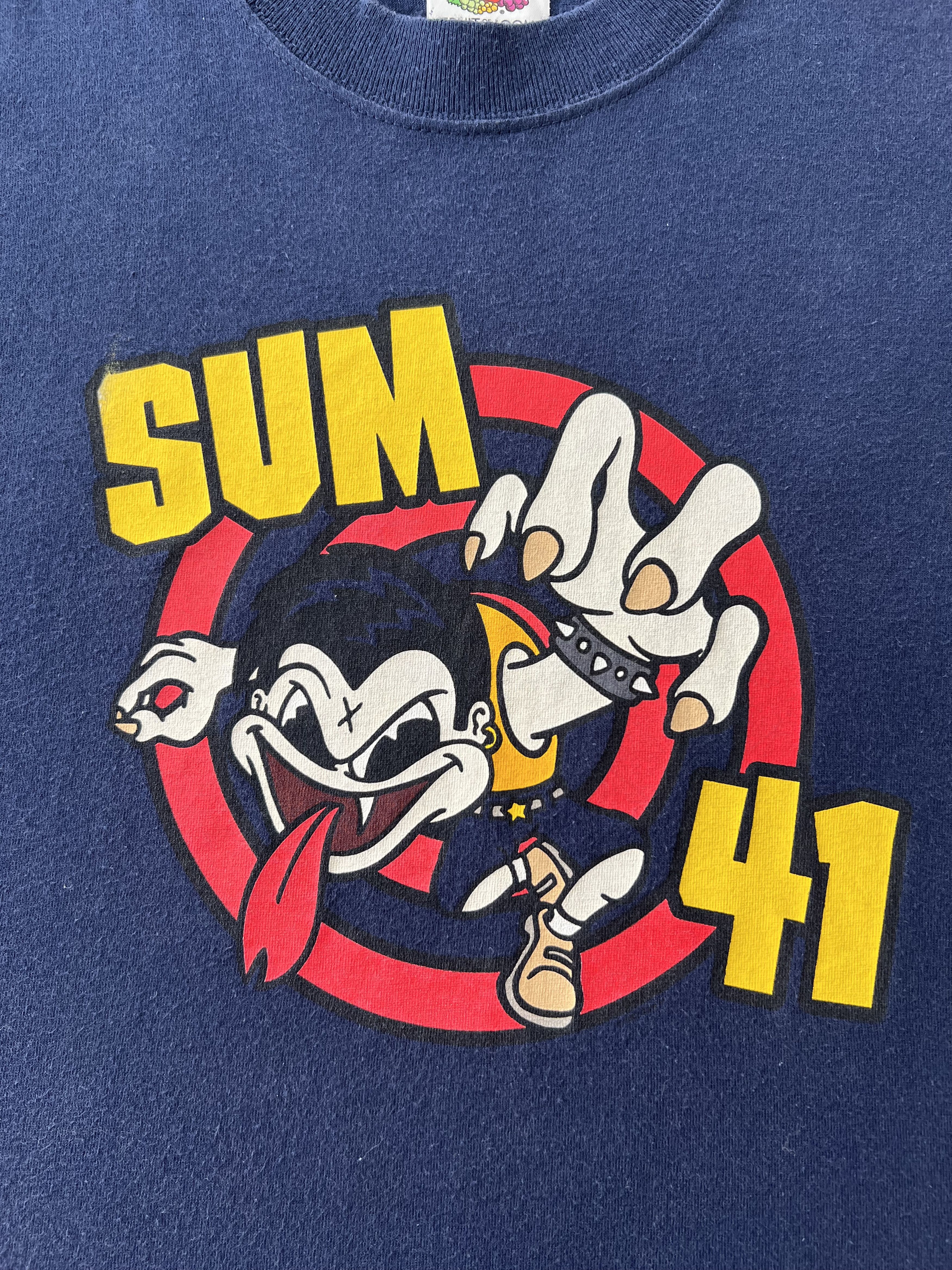 Band Tees Vintage 2000s Sum 41 Pop Punk Band Navy T-shirt Size US L / EU 52-54 / 3 - 5 Thumbnail