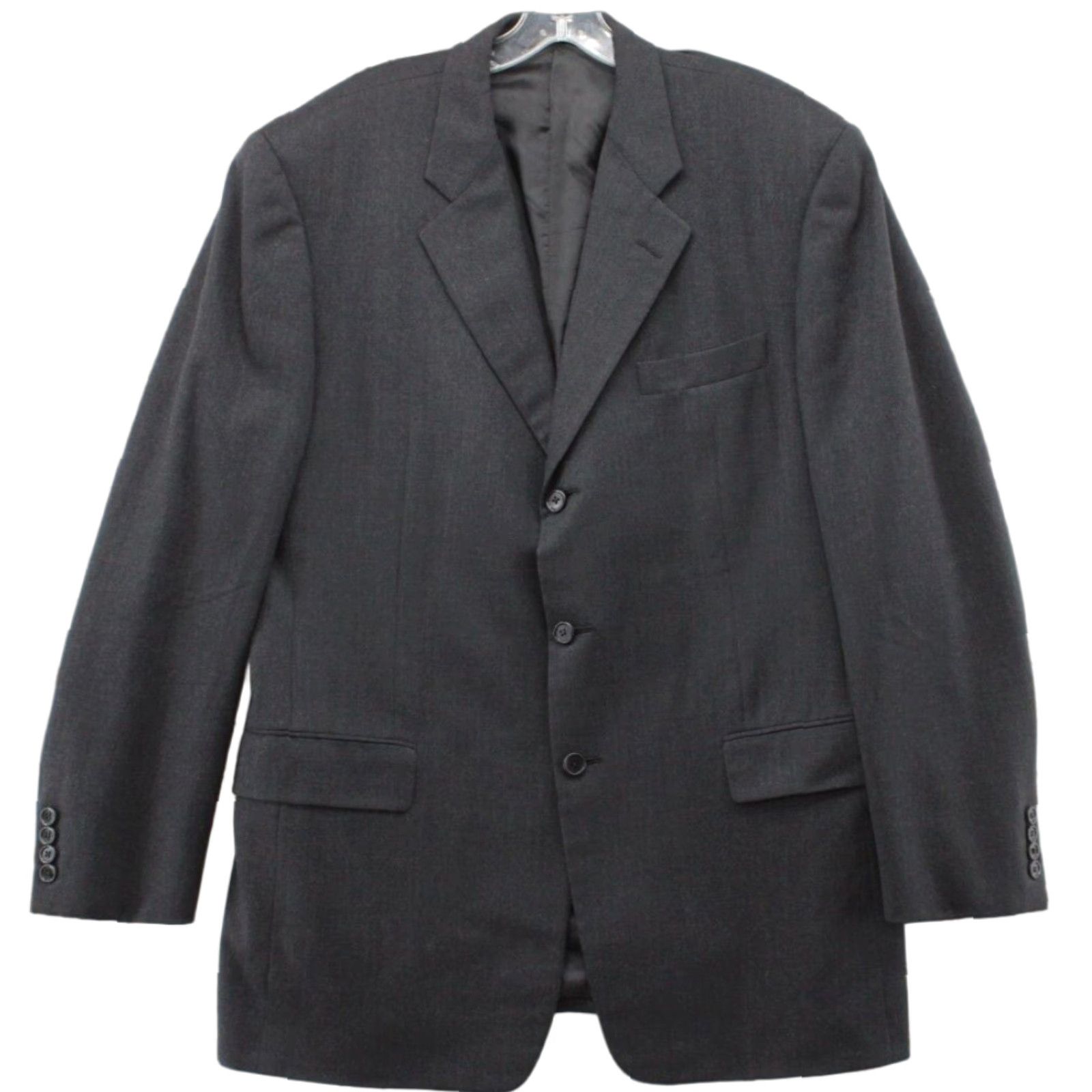 Vintage VINTAGE Hickey Freeman Blazer Mens XL Gray Wool 3 Button Sport Coat Jacket Notch Lapel Single-Breasted USA Mens Size 46R - 1 Thumbnail