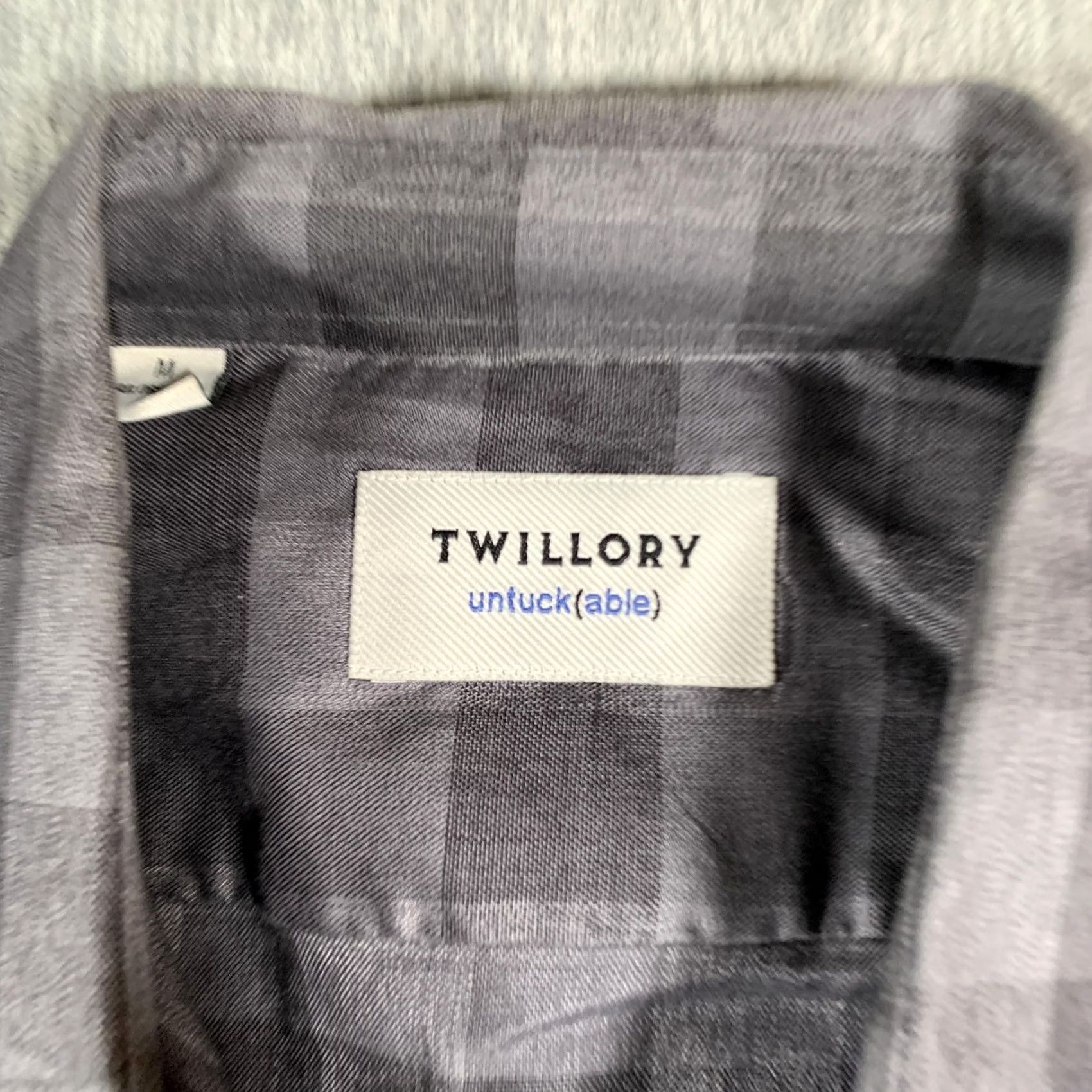 Vintage Twillory Shirt Mens M Gray Black Plaid Tailored Stretch Non Iron Dress Shirt Slim Fit Size US M / EU 48-50 / 2 - 4 Thumbnail
