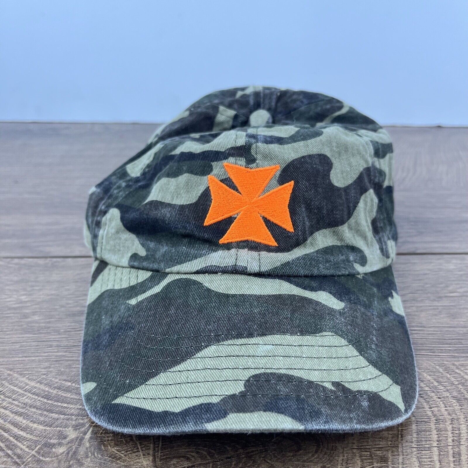 Other Cross Hat Motorcycle Biker Hat Camo Green Hat Adjustable Hat Size ONE SIZE - 2 Thumbnail