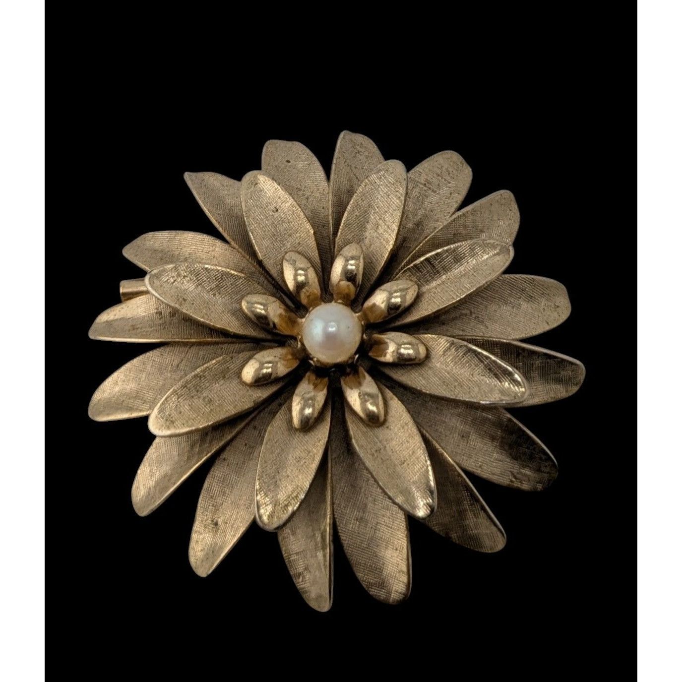 Other Vintage Cottagecore Gold-Tone Flower Brooch With Faux Pearl Size ONE SIZE - 3 Thumbnail