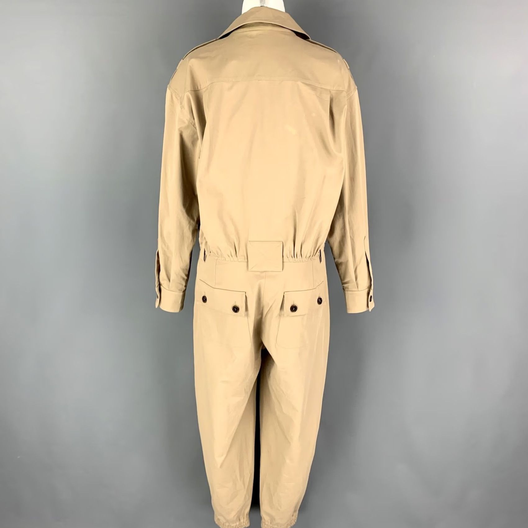 Dolce & Gabbana DOLCE & GABBANA Beige Cotton Long Sleeve Jumpsuits Women's Size 8 Size M / US 6-8 / IT 42-44 - 3 Thumbnail