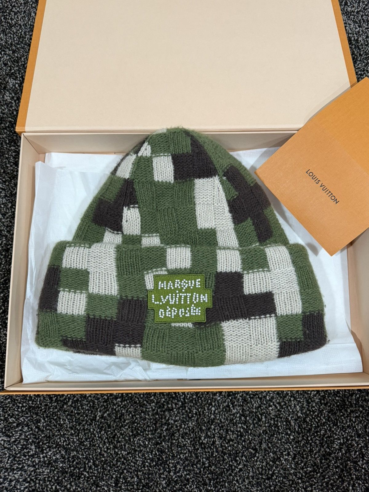 Louis Vuitton Louis Vuitton Pharrell Damoflage Damier Camo Beanie Knit Hat Size ONE SIZE - 1 Thumbnail