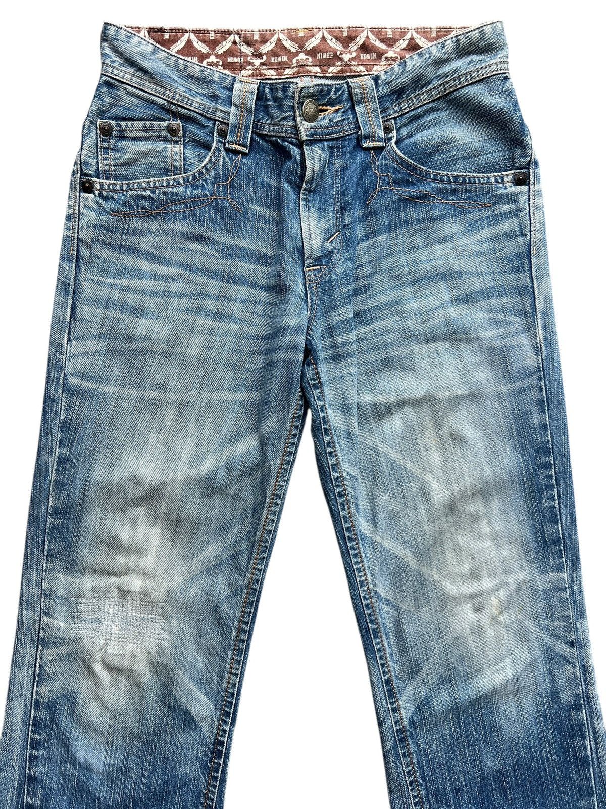 Edwin Vintage Edwin XV Distressed Denim Flare Jeans 32x33.5 Size 32" / US 10 / IT 46 - 4 Thumbnail