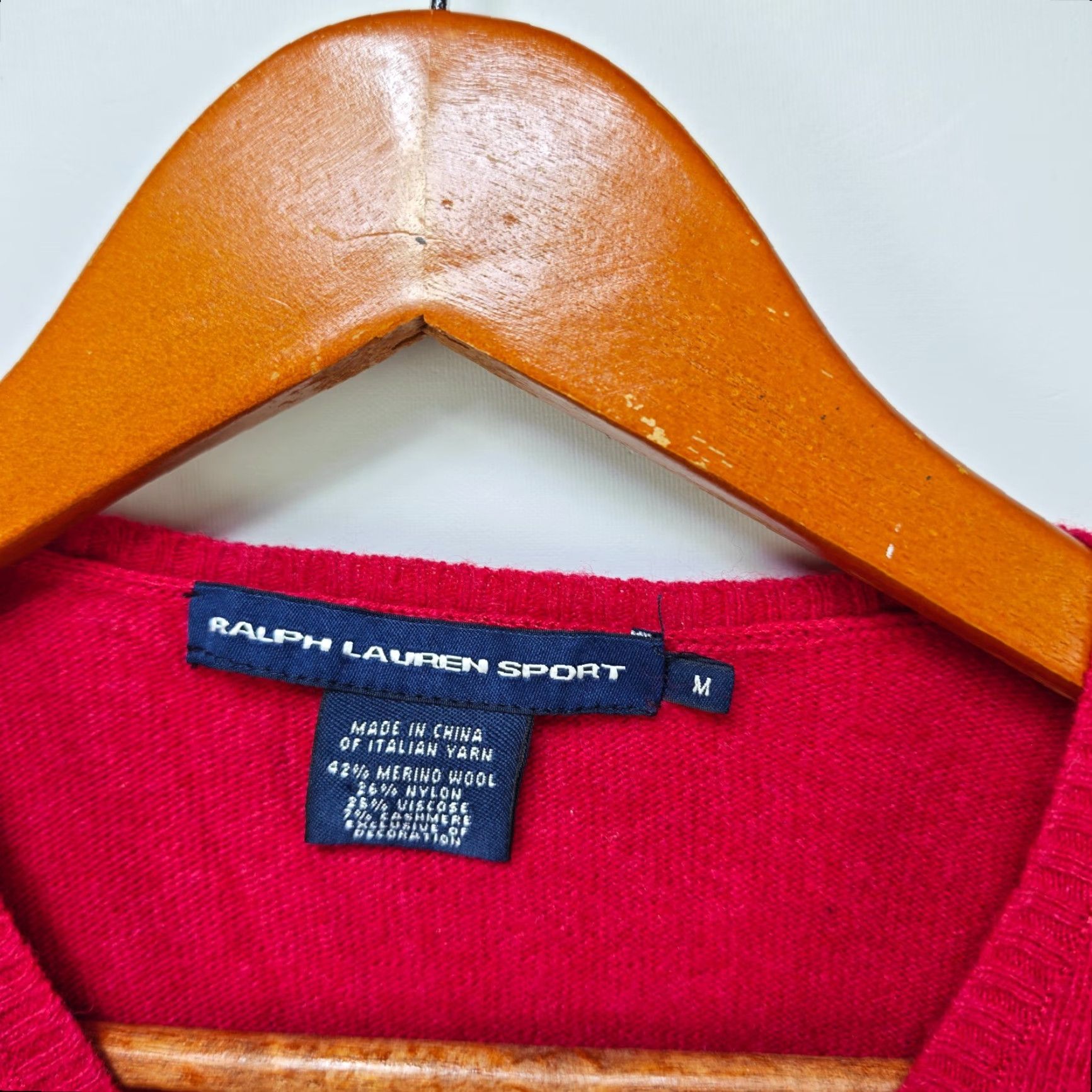 Polo Ralph Lauren VINTAGE Ralph Lauren Sport Polo Womens V Neck Knit Shirt Size M / US 6-8 / IT 42-44 - 3 Thumbnail