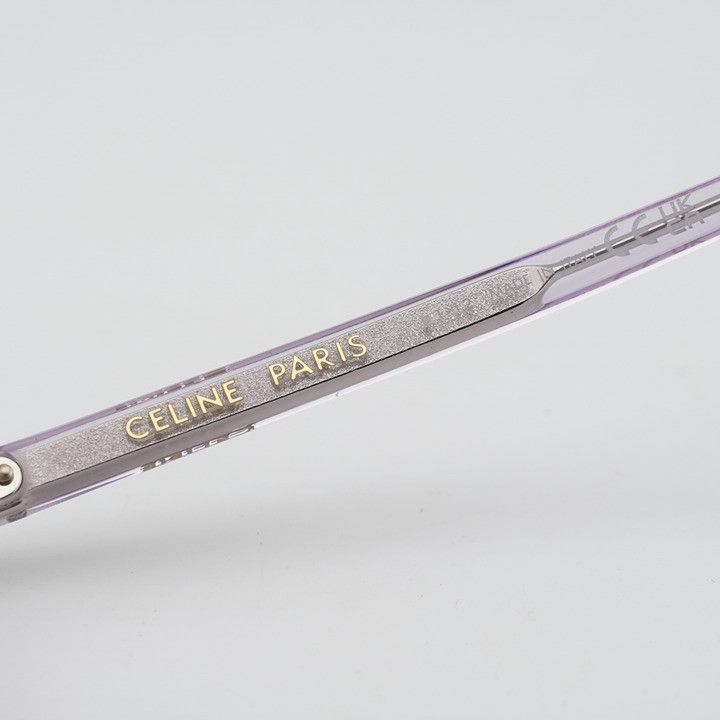 Celine Celine CL50092I 078 Eyeglasses Transparent Lilac 53mm Round Size ONE SIZE - 7 Thumbnail