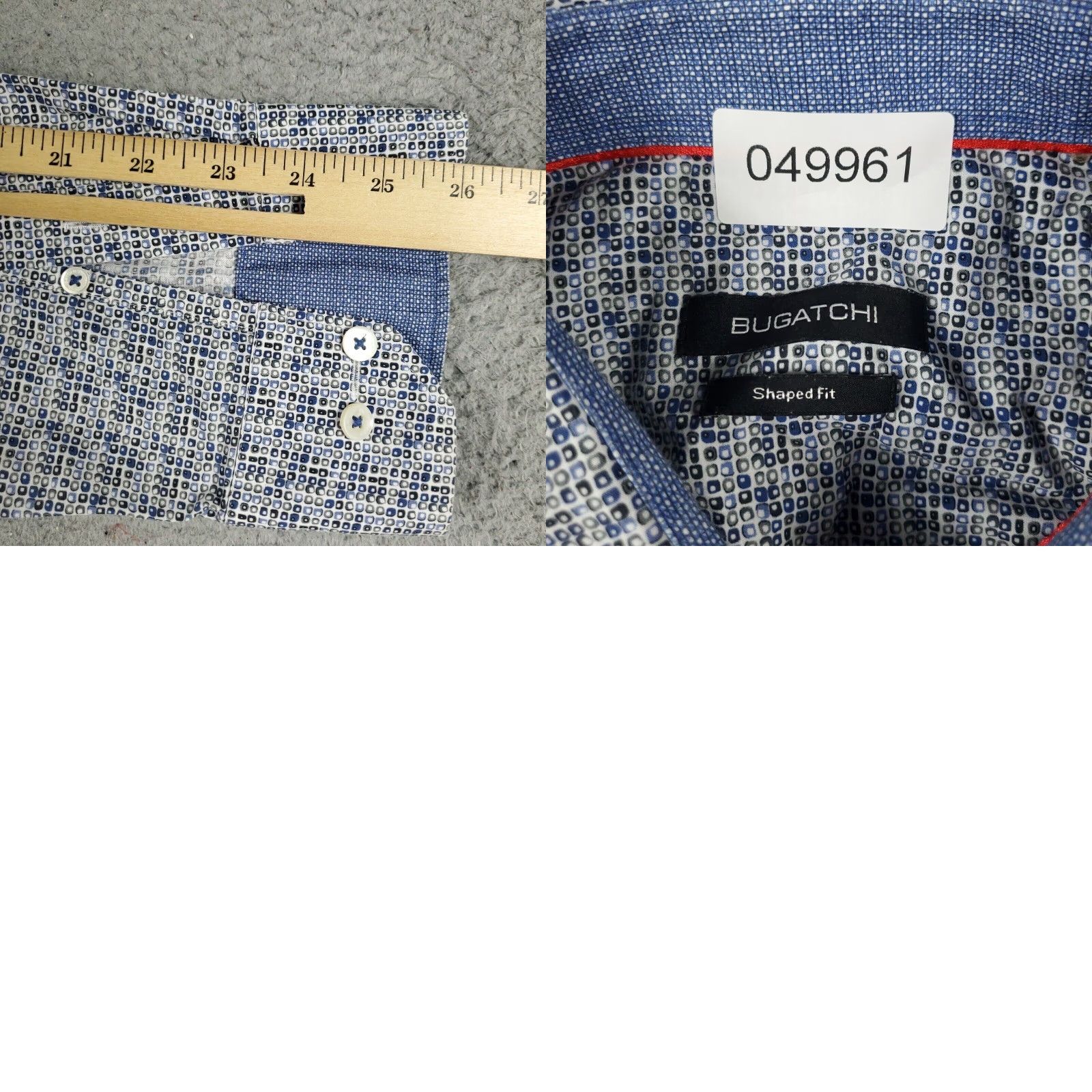 BUGATCHI VINTAGE Bugatchi Uomo Button-Up Shirt Mens XL Blue Geometric Collared Long Sleeve Regular Fit Modern Classic Mens XL Blue Geometric Shirt Size US XL / EU 56 / 4 - 8 Thumbnail