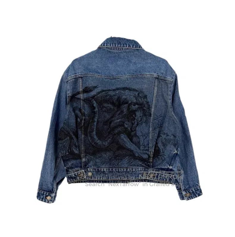Dior Dior Washed blue embroidered bee denim jacket Size XXS / US 00 / IT 34 - 2 Thumbnail