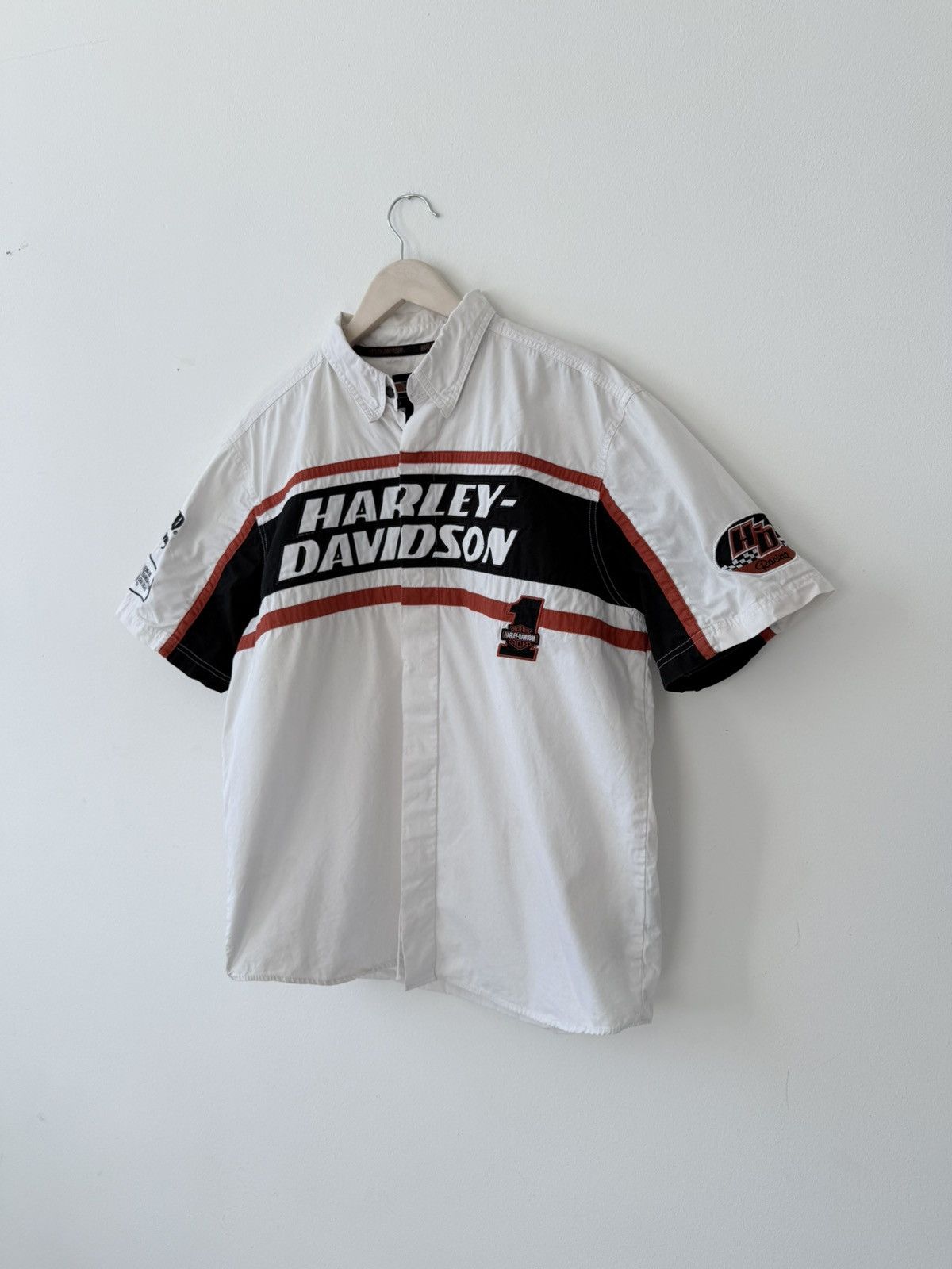Harley Davidson Vintage Harley Davidson Racing Shirt Embroidered Spellout Size US L / EU 52-54 / 3 - 2 Thumbnail