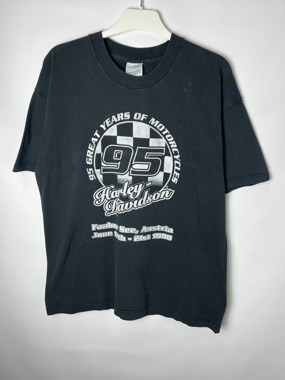Harley Davidson Vintage rare racing Harley Davidson 1998 bikers T-shirt Size US L / EU 52-54 / 3 - 1 Thumbnail