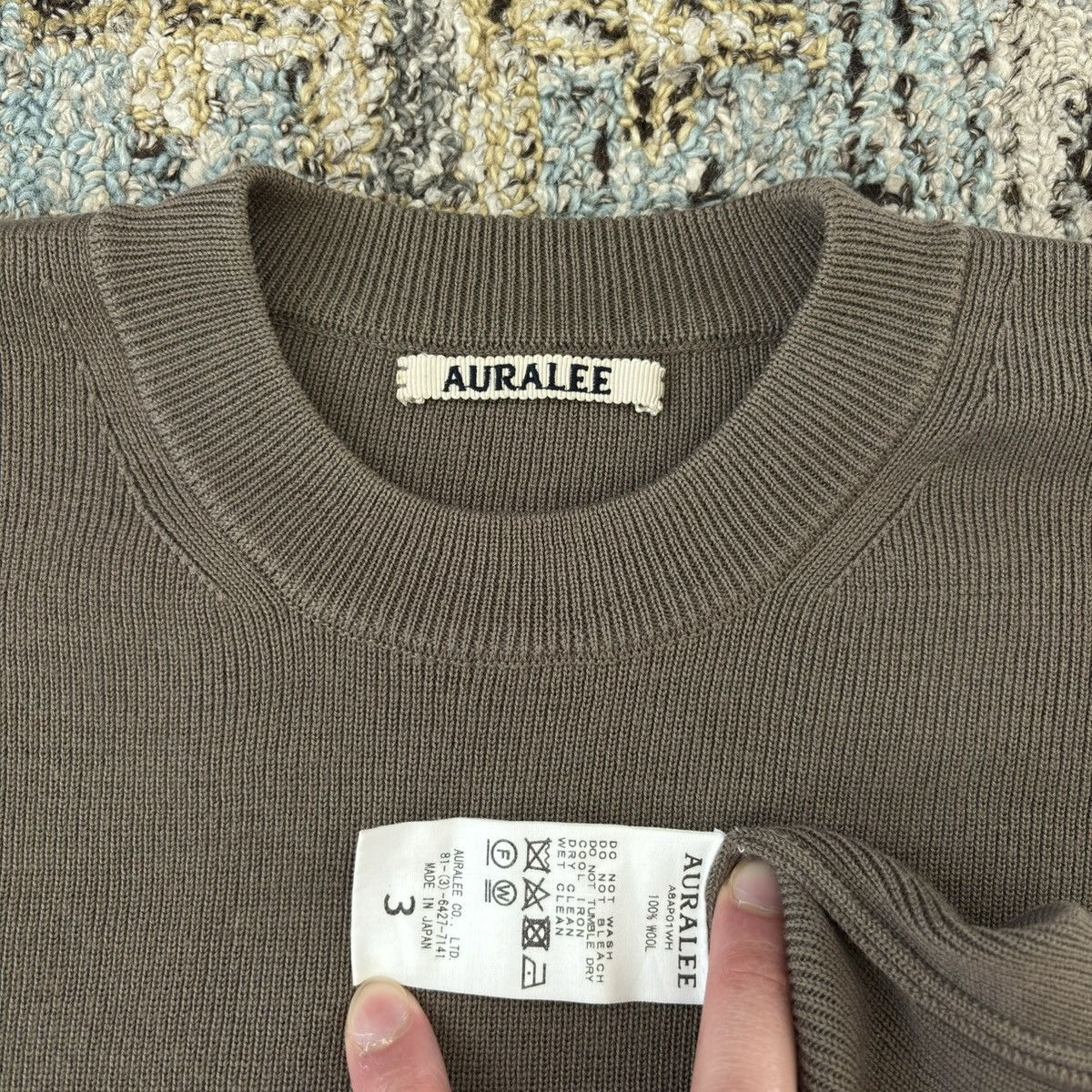 Auralee AW18 Super Fine Wool Ski Knit Pullover P / O sweater