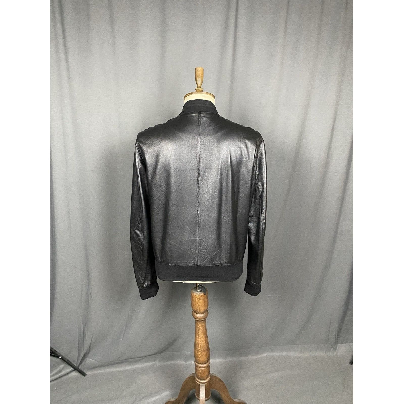Dolce & Gabbana MINT! Dolce&Gabbana Men's Black Leather Bomber Jacket Size 5 Size US L / EU 52-54 / 3 - 7 Thumbnail