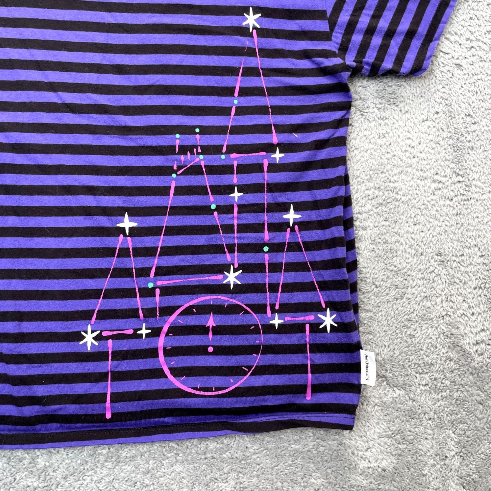 Disney Disney Shirt Womens 2XL Purple Her Universe Hocus Pocus Striped Logo Embroidered Size XXL / US 16-18 / IT 52-54 - 5 Thumbnail