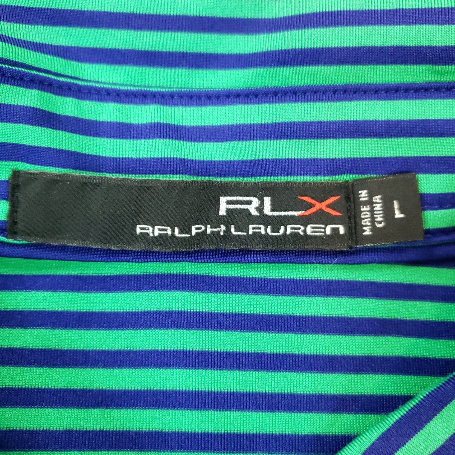 Ralph Lauren Polo Shirt Mens Large Blue Green Striped Short Sleeve Ralph Lauren RLX Size US L / EU 52-54 / 3 - 5 Thumbnail