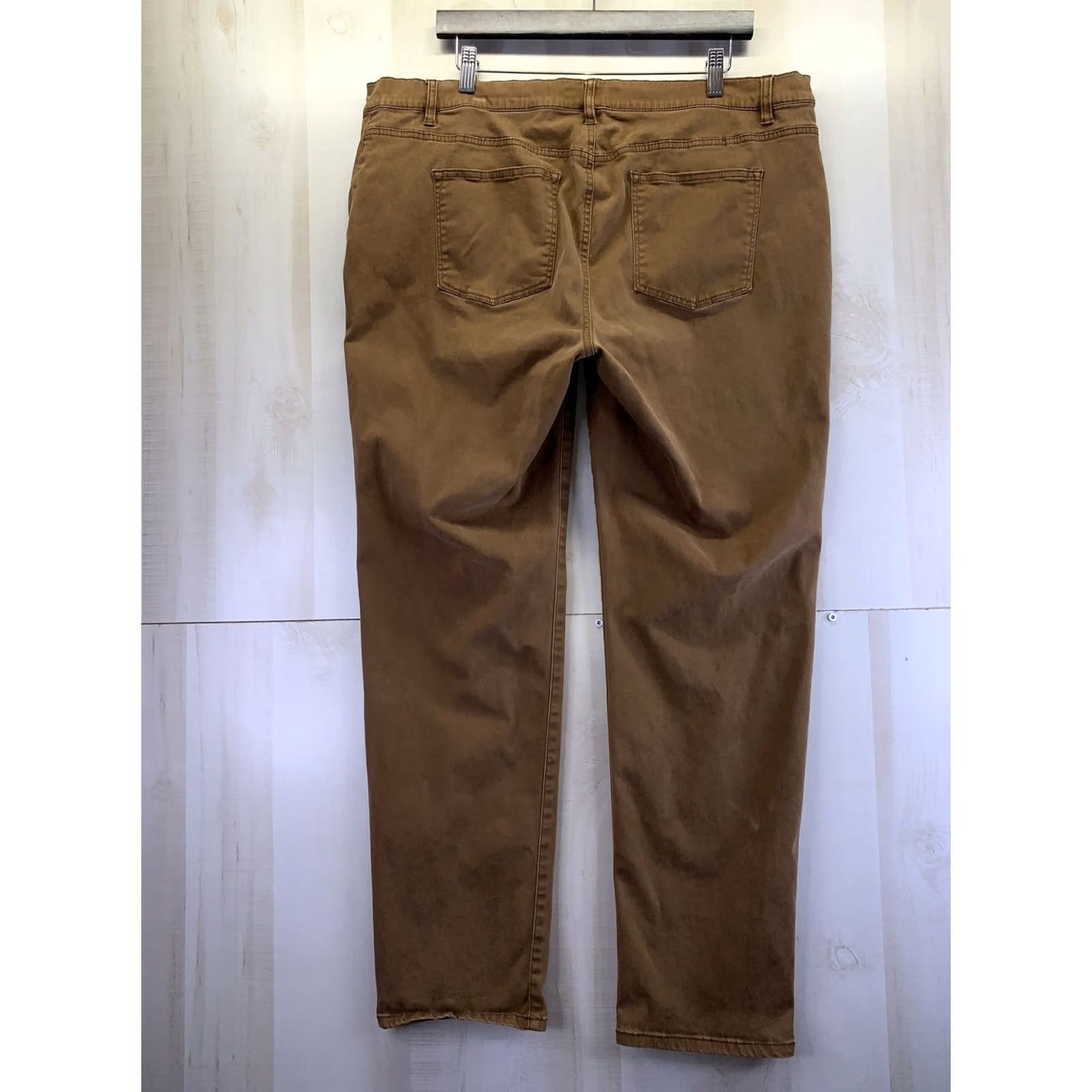 Rapha VINTAGE Lauren Raph Lauren Womens Khaki Twill Zip Pocket Stretch Pants 18-6662 Regular Fall Winter Beige Cotton Blend Chino Pockets Womens As Is Size 40" / US 18 - 7 Thumbnail