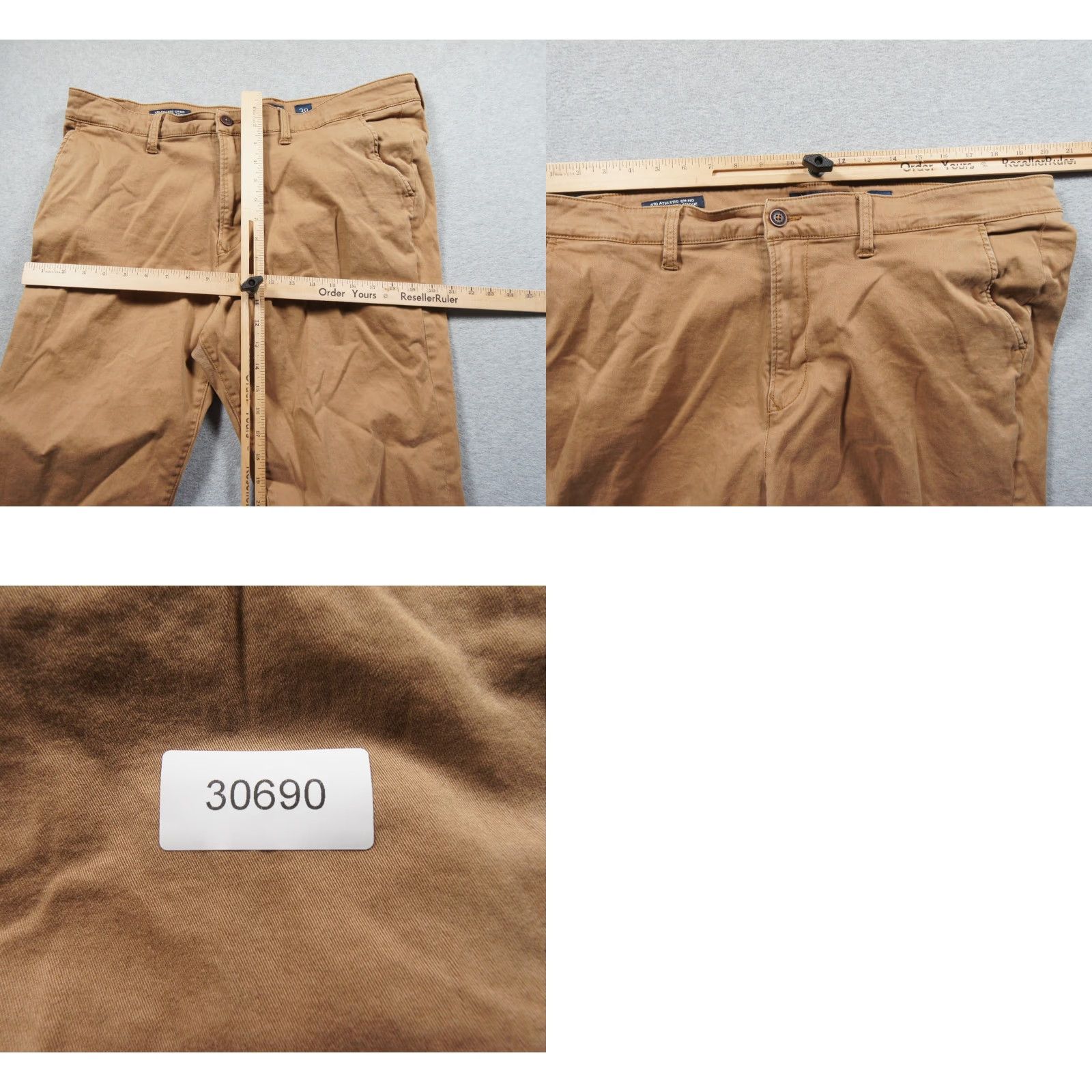 Lucky Brand Lucky Brand Pants Mens 38x28 Beige Chino Athletic 410 Stretch Adult Casual Regular 5-Pocket Design Front Flat Front Belt Loops Zip Cotton Spandex Size US 38 / EU 54 - 9 Thumbnail