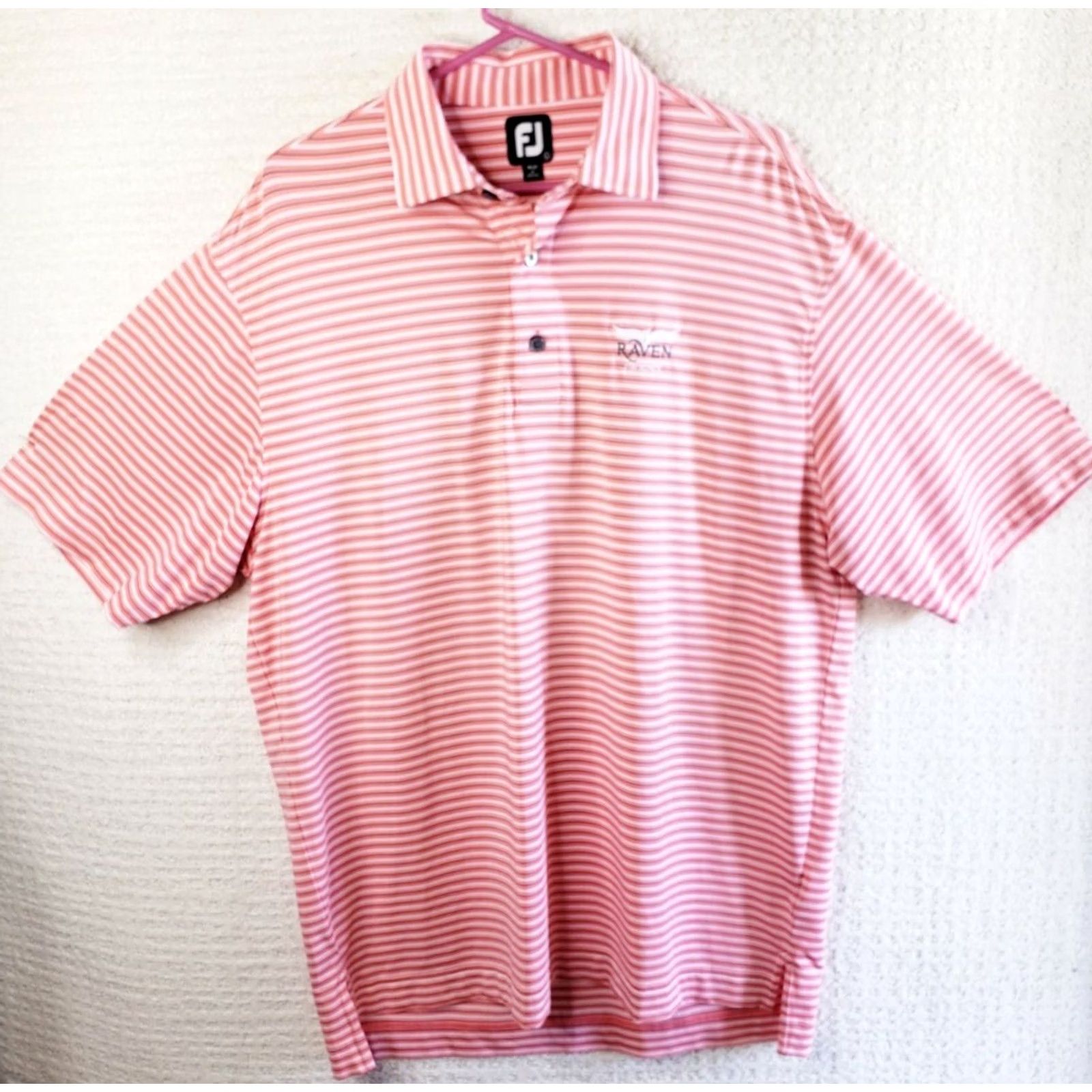 Footjoy FootJoy Mens Polo Golf Shirt Pink Stripe Short Sleeve L Regular Shirt Men Golf Pattern Floral All Over Size US L / EU 52-54 / 3 - 2 Thumbnail