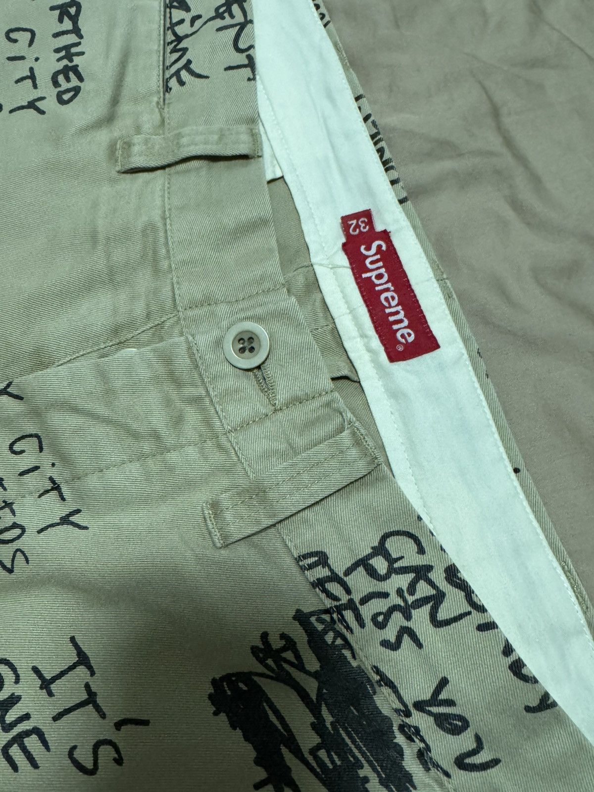 Supreme Supreme Gonz Poems Chino Pant "Khaki" Size US 32 / EU 48 - 4 Thumbnail