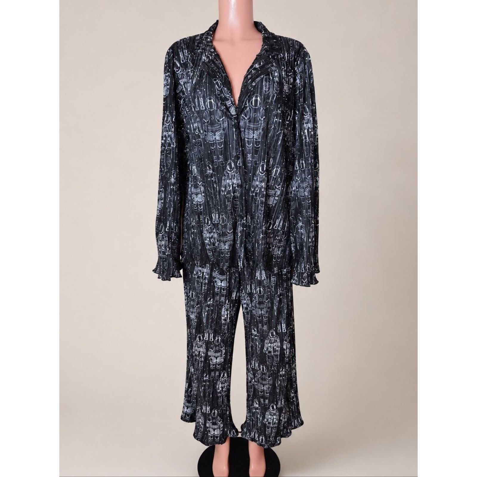 Vintage Dressed In Lala Plisse Astronaut Print Lounge Set 2XL Size XXL / US 16-18 / IT 52-54 - 1 Thumbnail