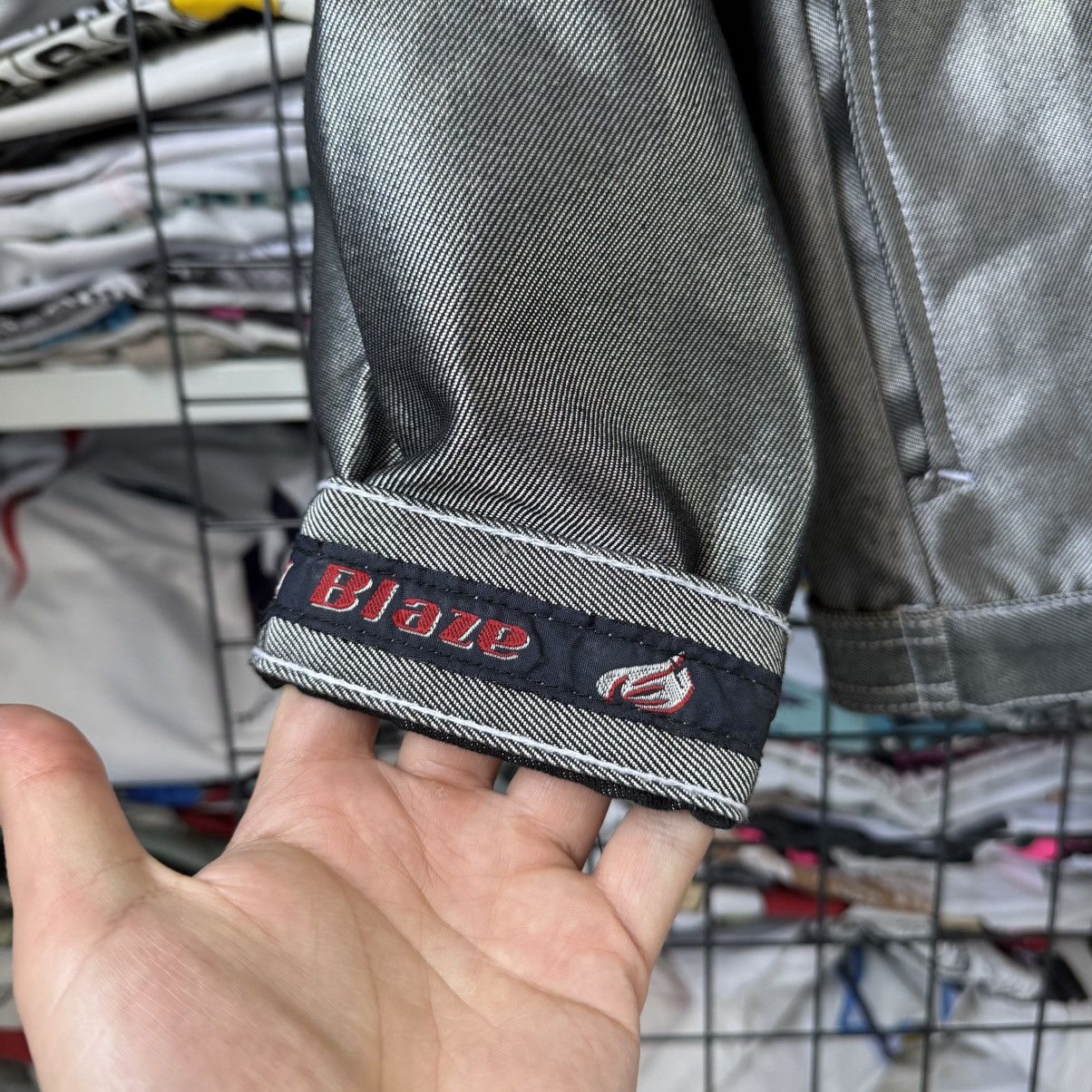 Vintage Rare‼️ Vintage 90s Johnny Blaze Workwear Silver Metal Jacket Size US L / EU 52-54 / 3 - 10 Thumbnail