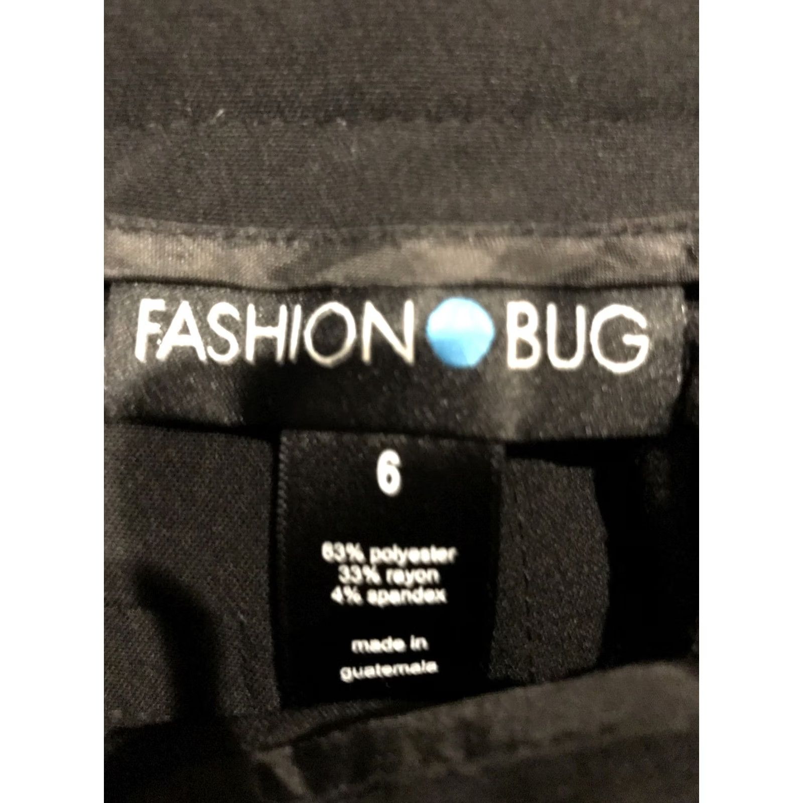 Vintage Fashion Bug Dress Pants Womens Size 6 Black Polyester Stretch NWT Regular Inseam 32 Womens Pants Stretch Straight 40” NWT Size 28" / US 6 / IT 42 - 2 Thumbnail