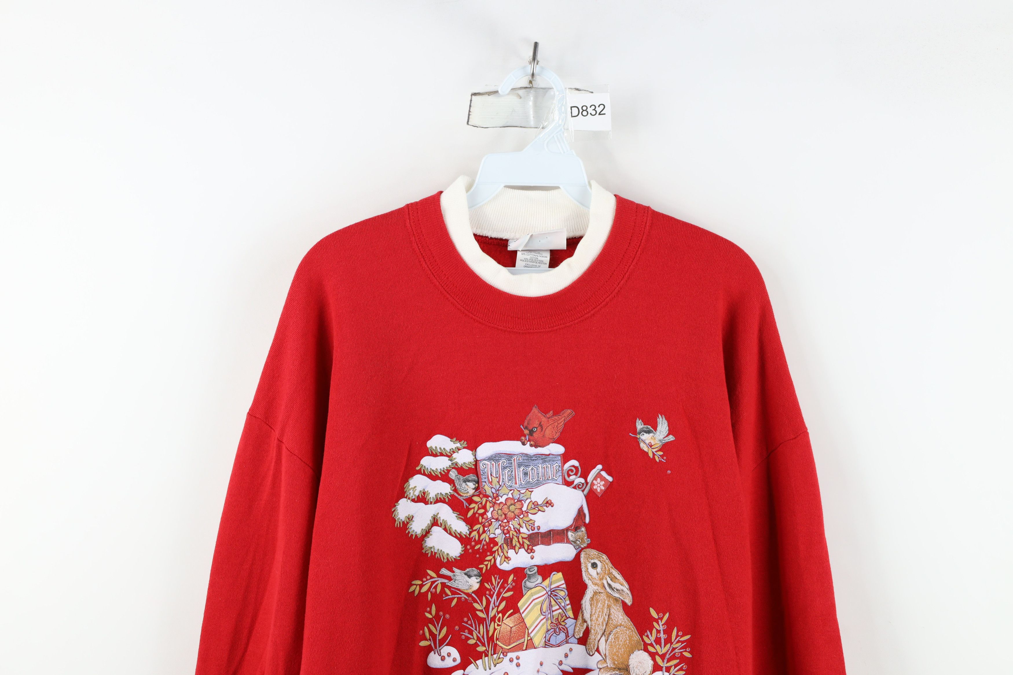 Vintage Vintage 90s Streetwear Snow Bird Flower Sweatshirt USA Size XL / US 12-14 / IT 48-50 - 2 Thumbnail