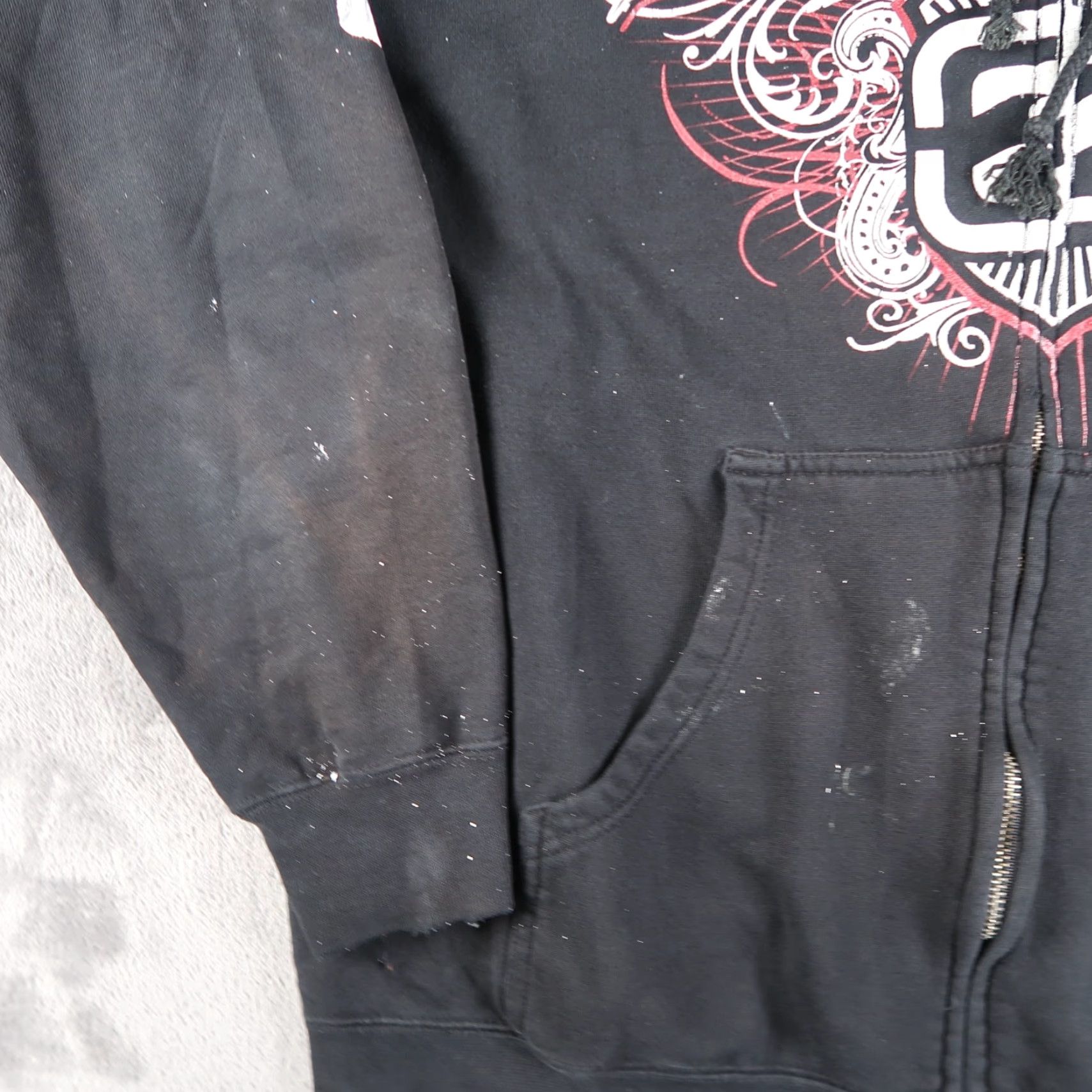 Billabong VINTAGE Billabong Grunge Hoodie Large Black Zip Up Sweatshirt Mens L Size US L / EU 52-54 / 3 - 3 Thumbnail