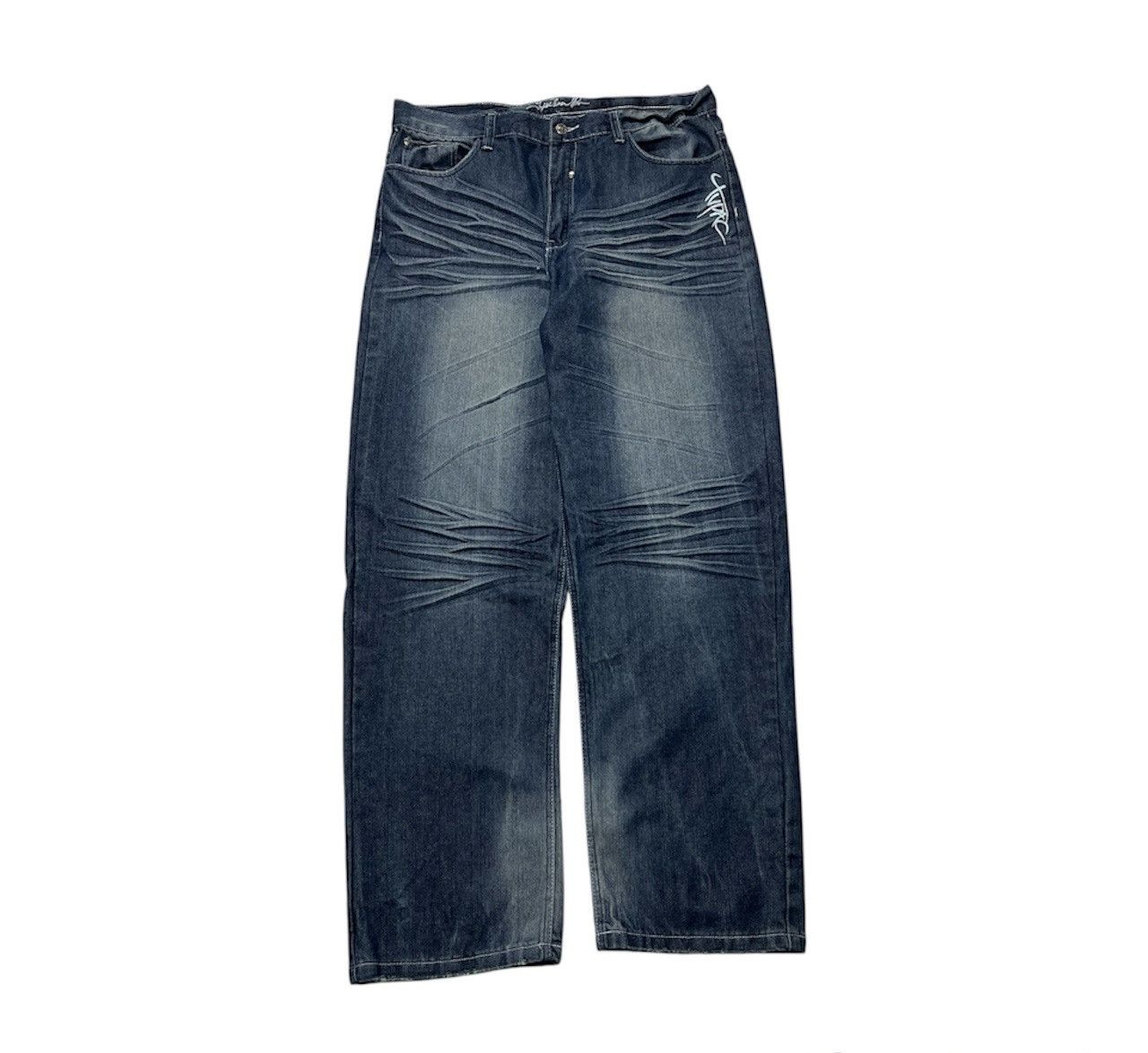 Vintage Makaveli Tupac 2pac baggy y2k distressed denim jeans