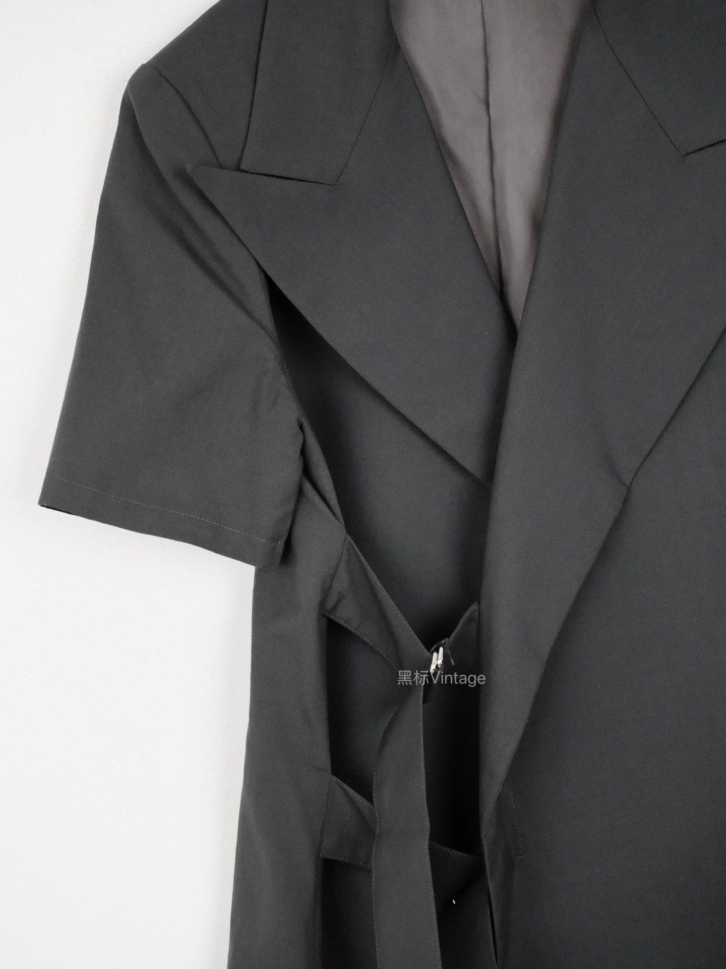 Yohji Yamamoto Yohji Yamamoto 09aw Double-Tie Blazer Women’s Charcoal Size S / US 4 / IT 40 - 2 Thumbnail