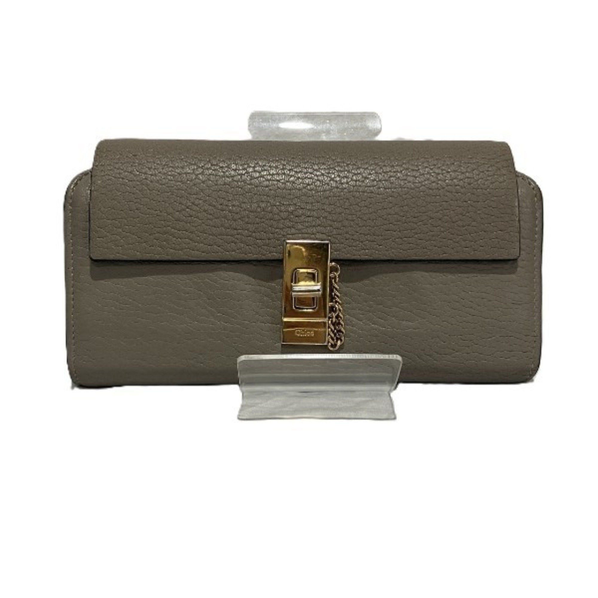 image of Chloé Chloe Drew Jewel Lock P7819449-B79 Long Wallet For Women in Beige