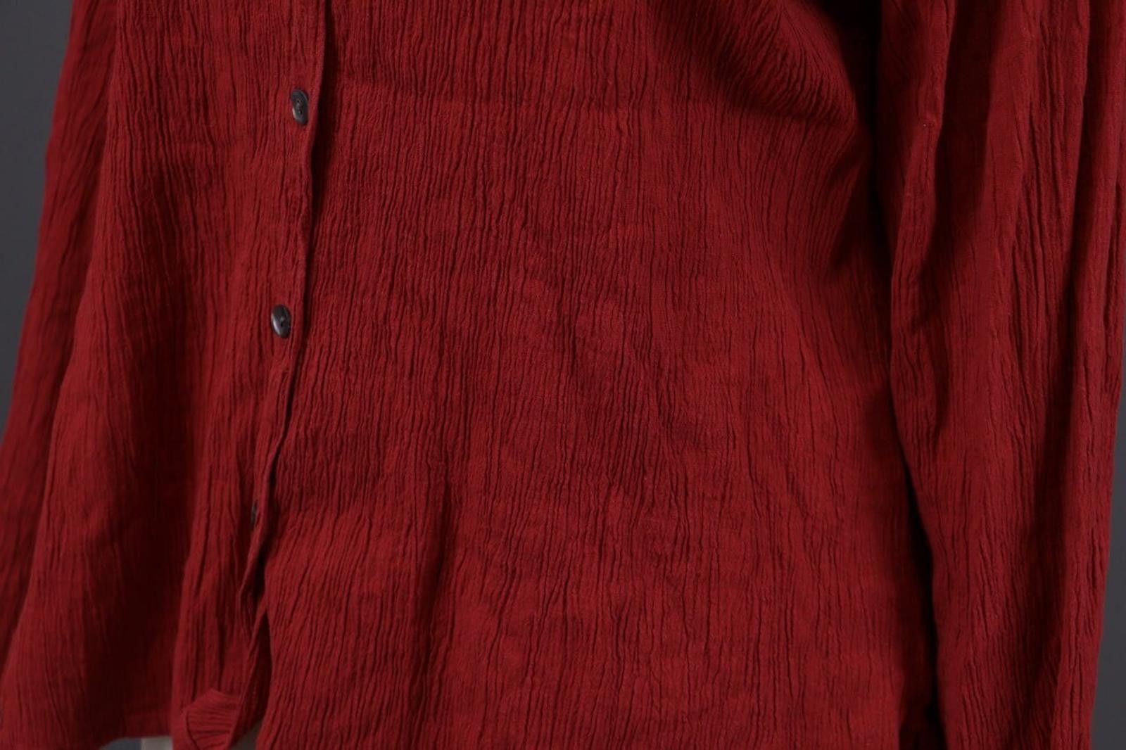 Designer Gudrun Sjoden Red Button Down Top Shirt Size XL Size XL / US 12-14 / IT 48-50 - 8 Thumbnail