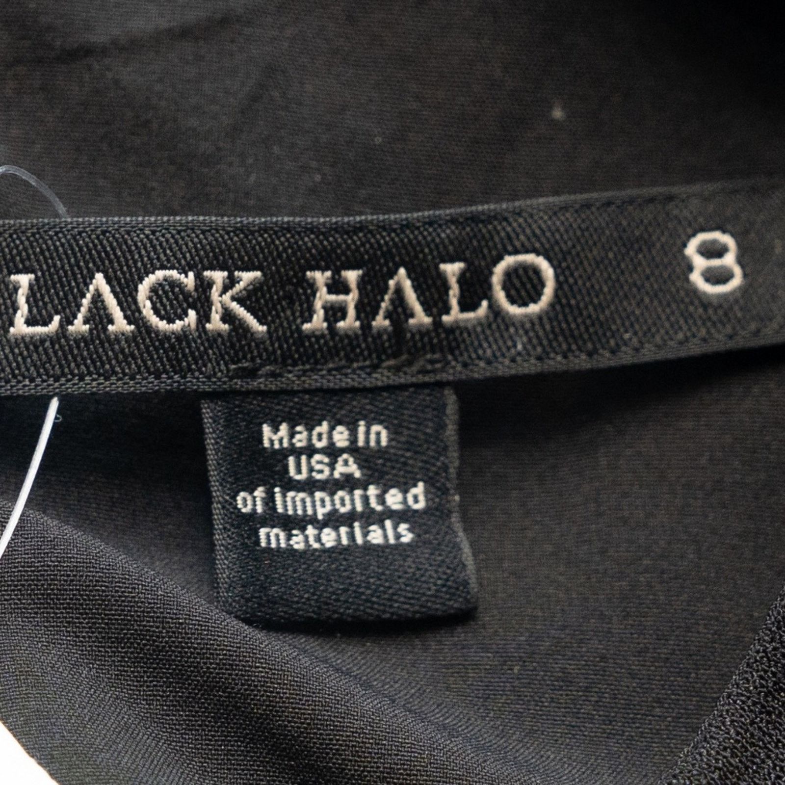 Black Halo. Brett Draped Sleeveless Mini Dress.