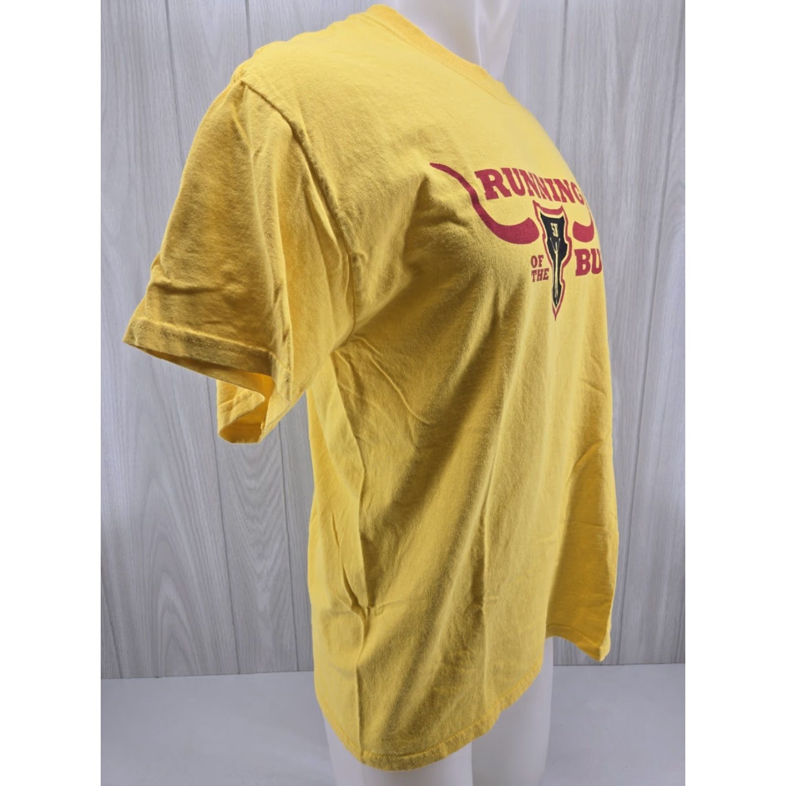 Asics ASICS Running with the Bulls 5K Run T-Shirt Mens L Yellow 2014 8/23/2014 Size US L / EU 52-54 / 3 - 6 Thumbnail