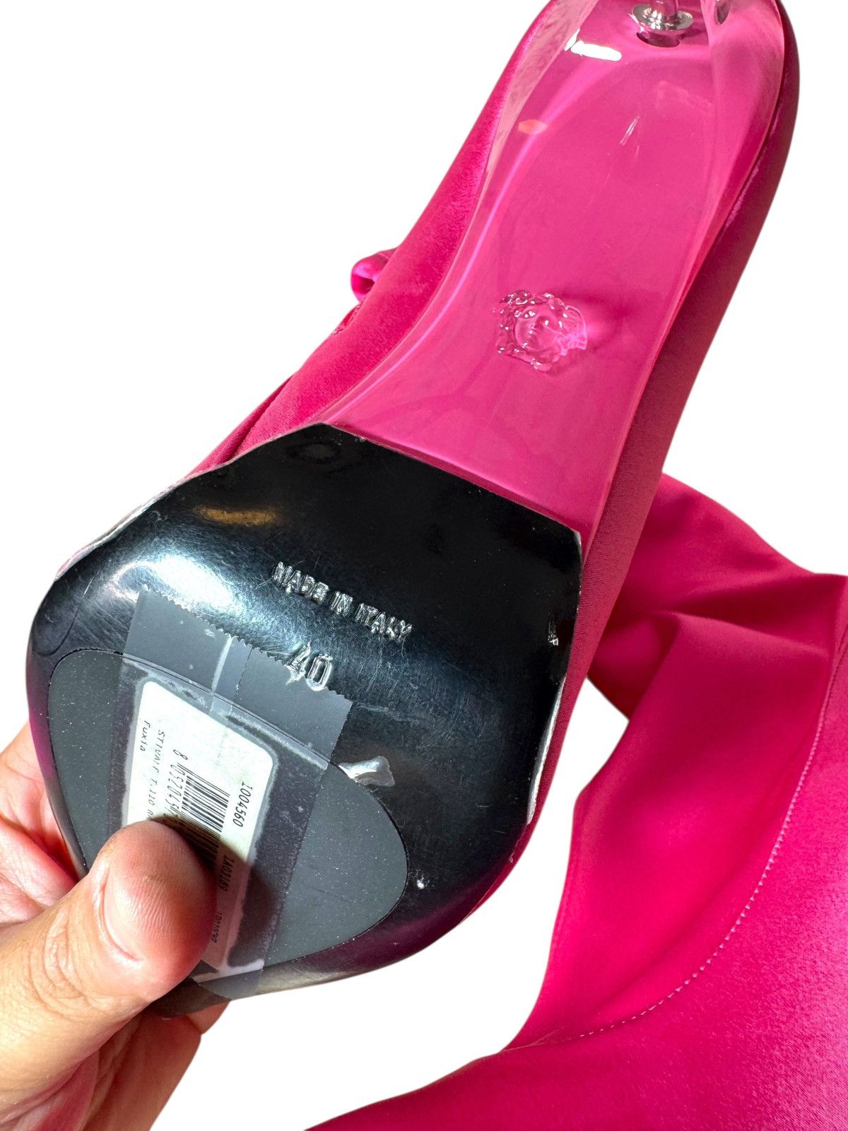 Versace VERSACE Over-the-Knee Boots in Fuchsia Satin Finish Size US 10 / IT 40 - 9 Thumbnail