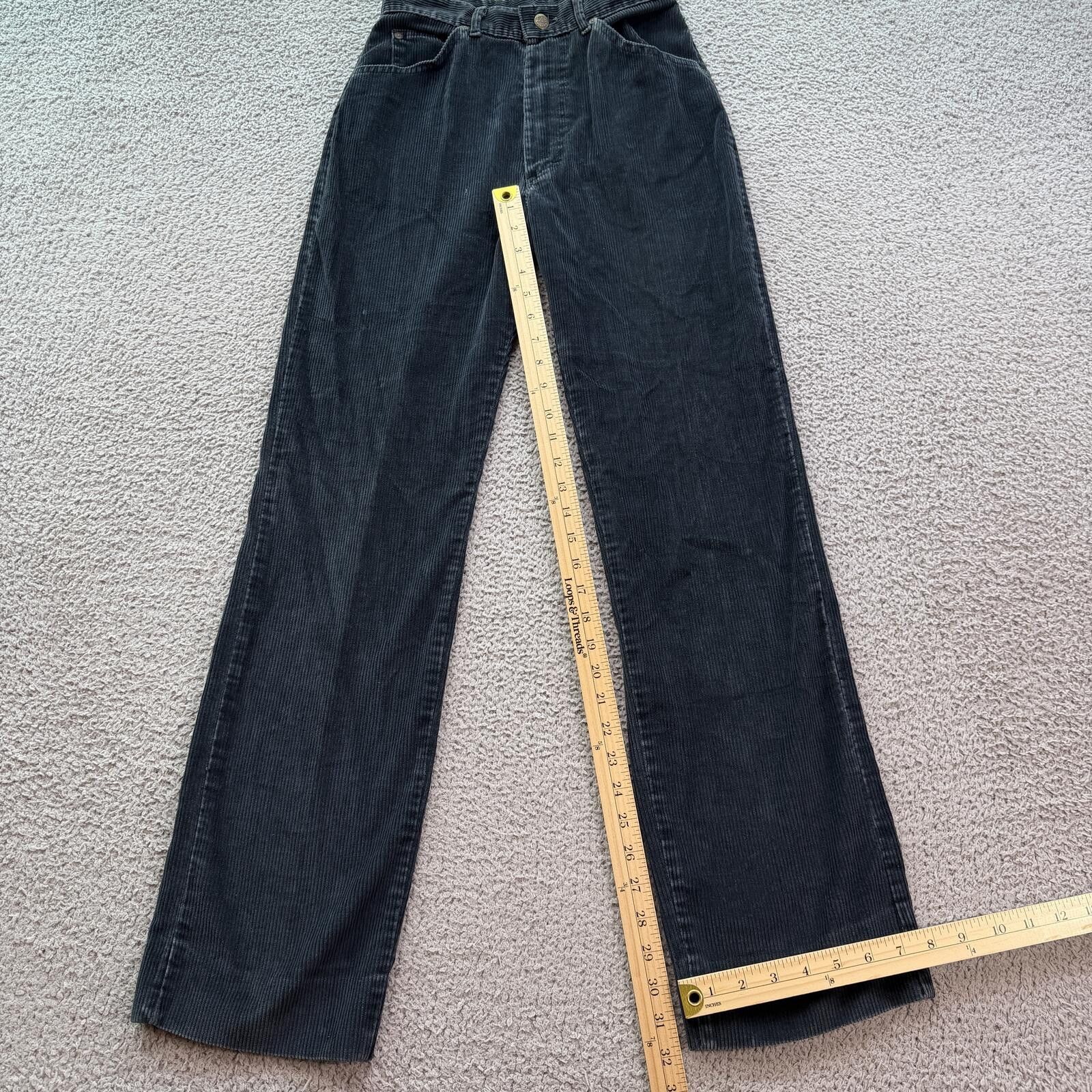 Lee Vintage 80s Lee Womens Black Corduroy Pants 26 Union Tag Size 26" / US 2 / IT 38 - 4 Thumbnail