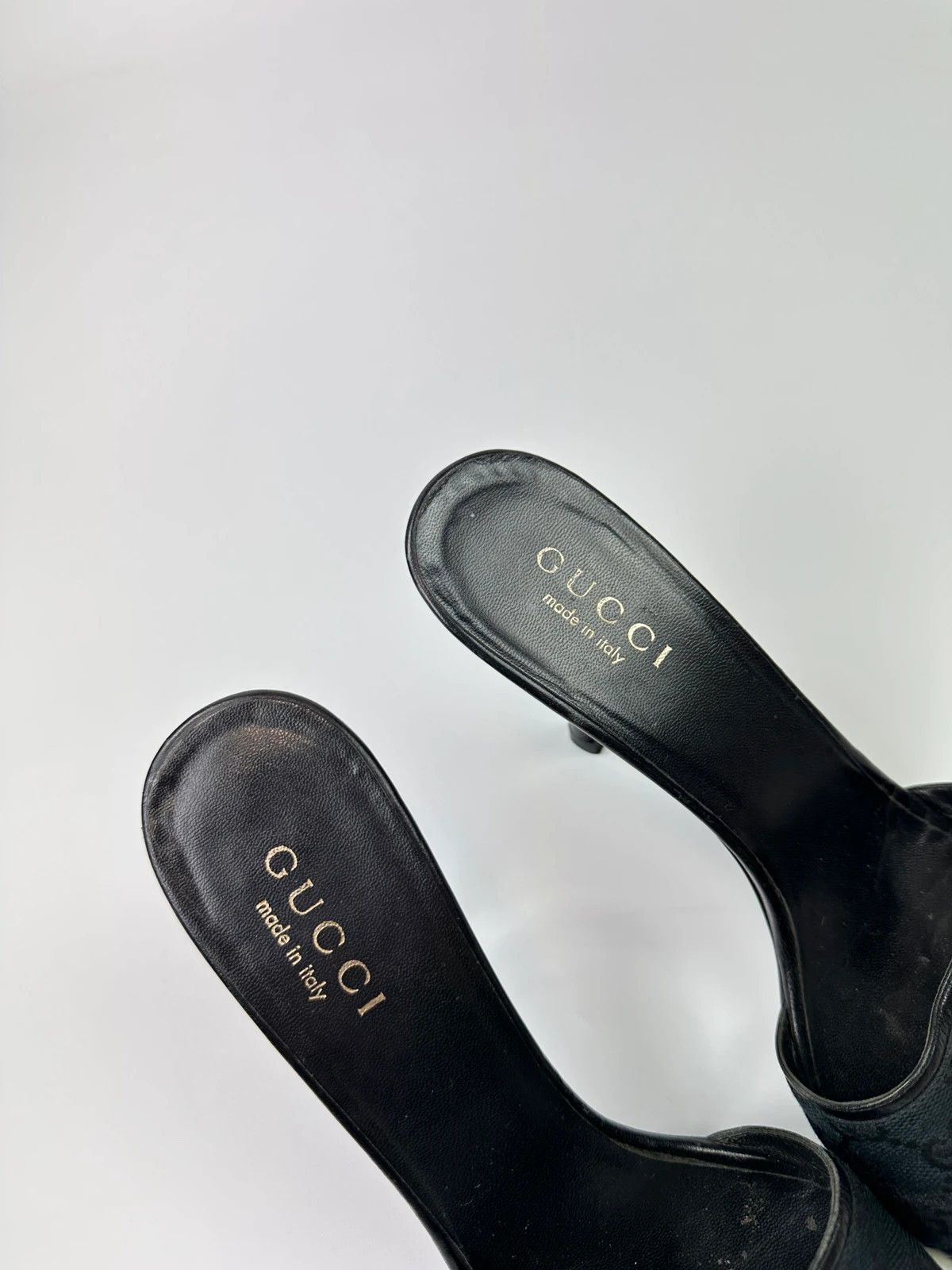 Gucci Gucci 00’s Black Canvas Monogram Heels Pumps Mules Size US 8.5 / IT 38.5 - 5 Thumbnail