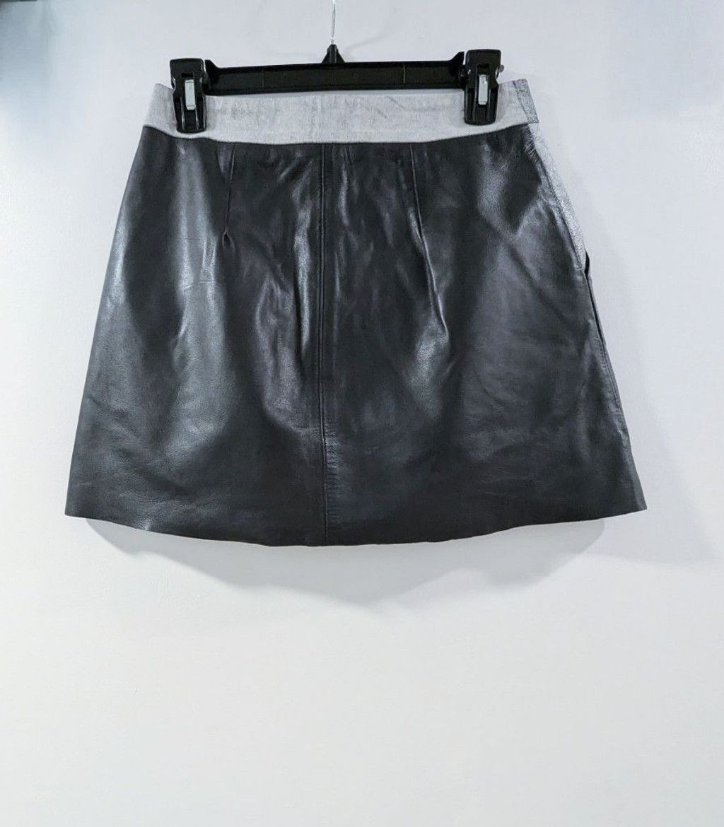 Muubaa MUUBBA Leather Skirt Black/Gray Size US 4 Size 27" / US 4 / IT 40 - 5 Thumbnail