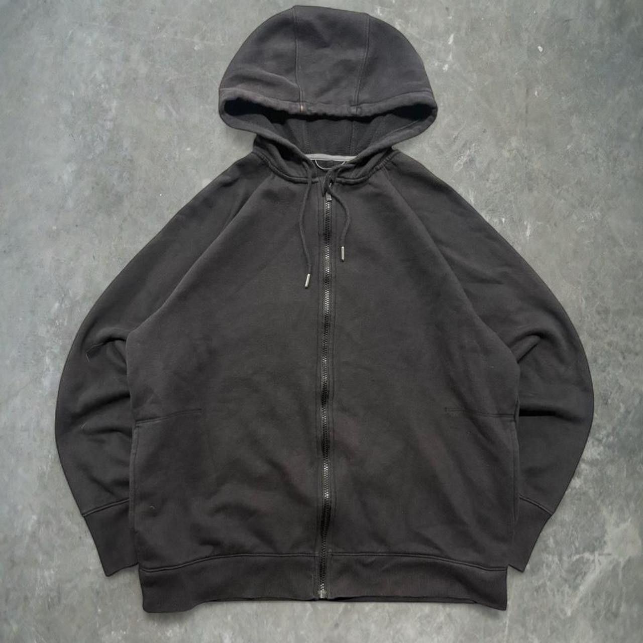 Crazy Vintage Y2K 20000s Grunge Blank Black Streetwear Style Minimalistic Zipup Hoodie!